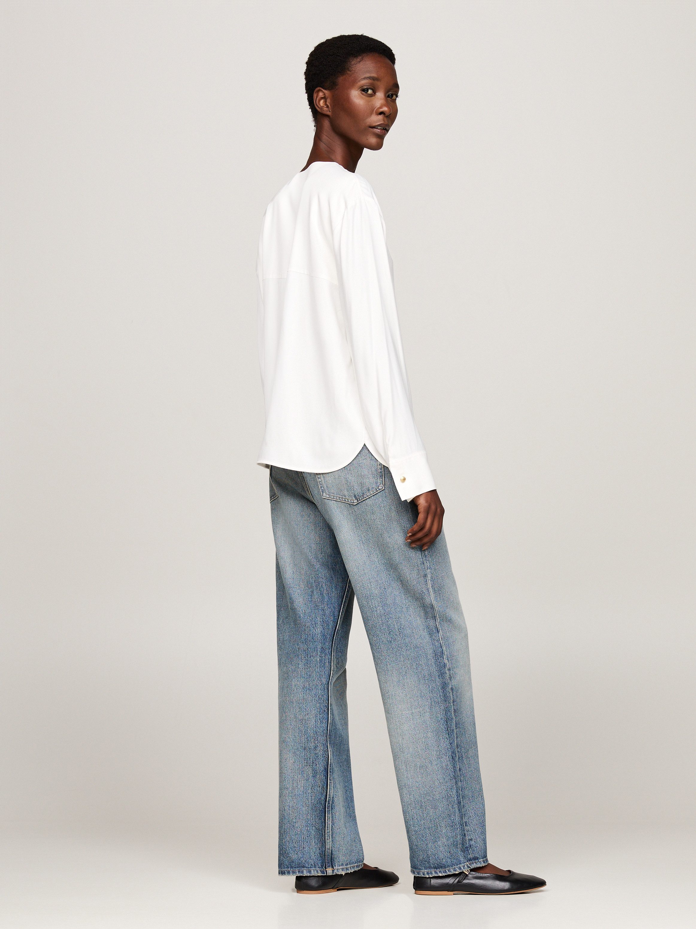 Tommy Hilfiger Blouse met lange mouwen met gestempeld logo