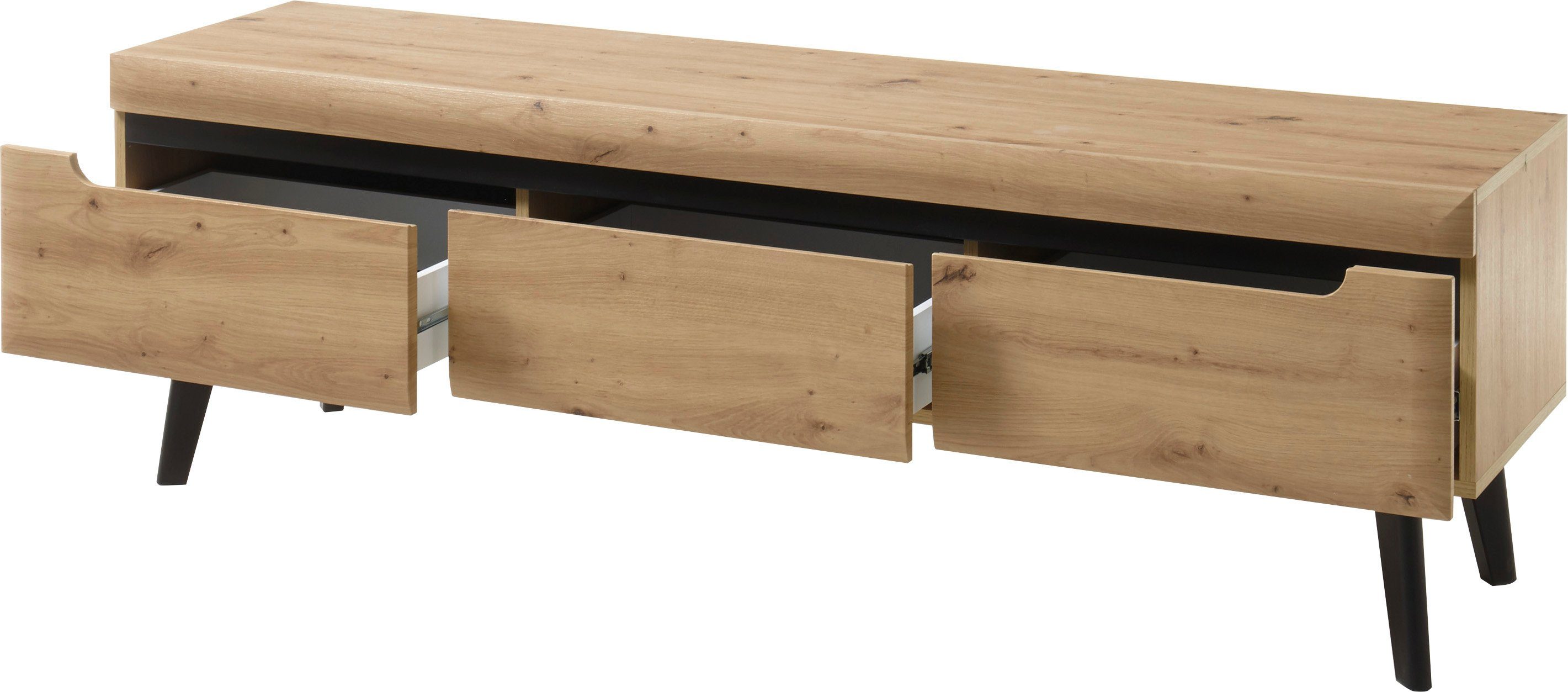 INOSIGN Tv-meubel Torge, TV-kast, TV-kommode, televisiekast, TV-bord afgeschuinde poten, drie kleuren, scandi design, 160 cm breed (1 stuk)
