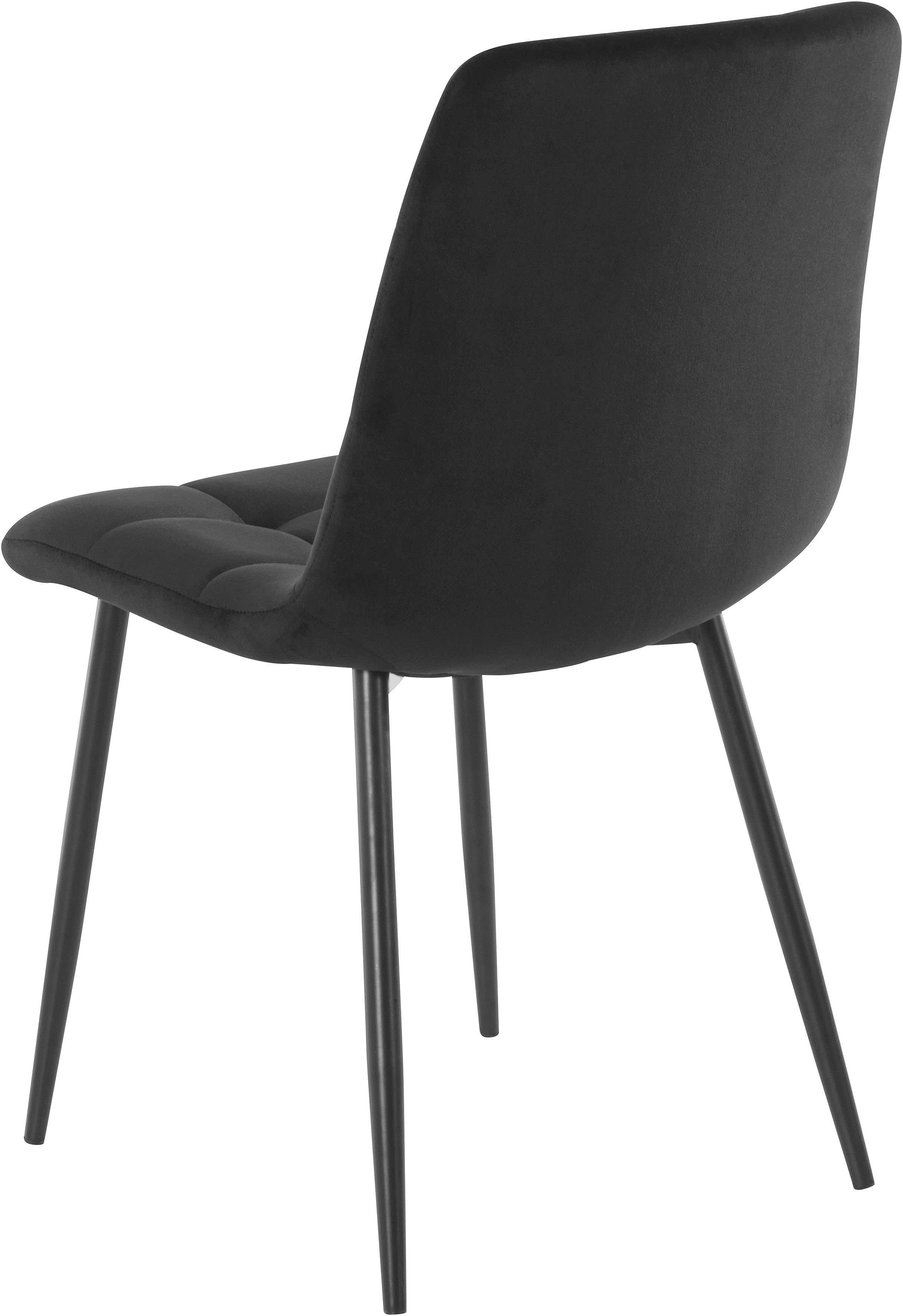 Homexperts Eetkamerstoel Kelly Bekleding in fluwelen stof, keukenstoel (set, 2 stuks)