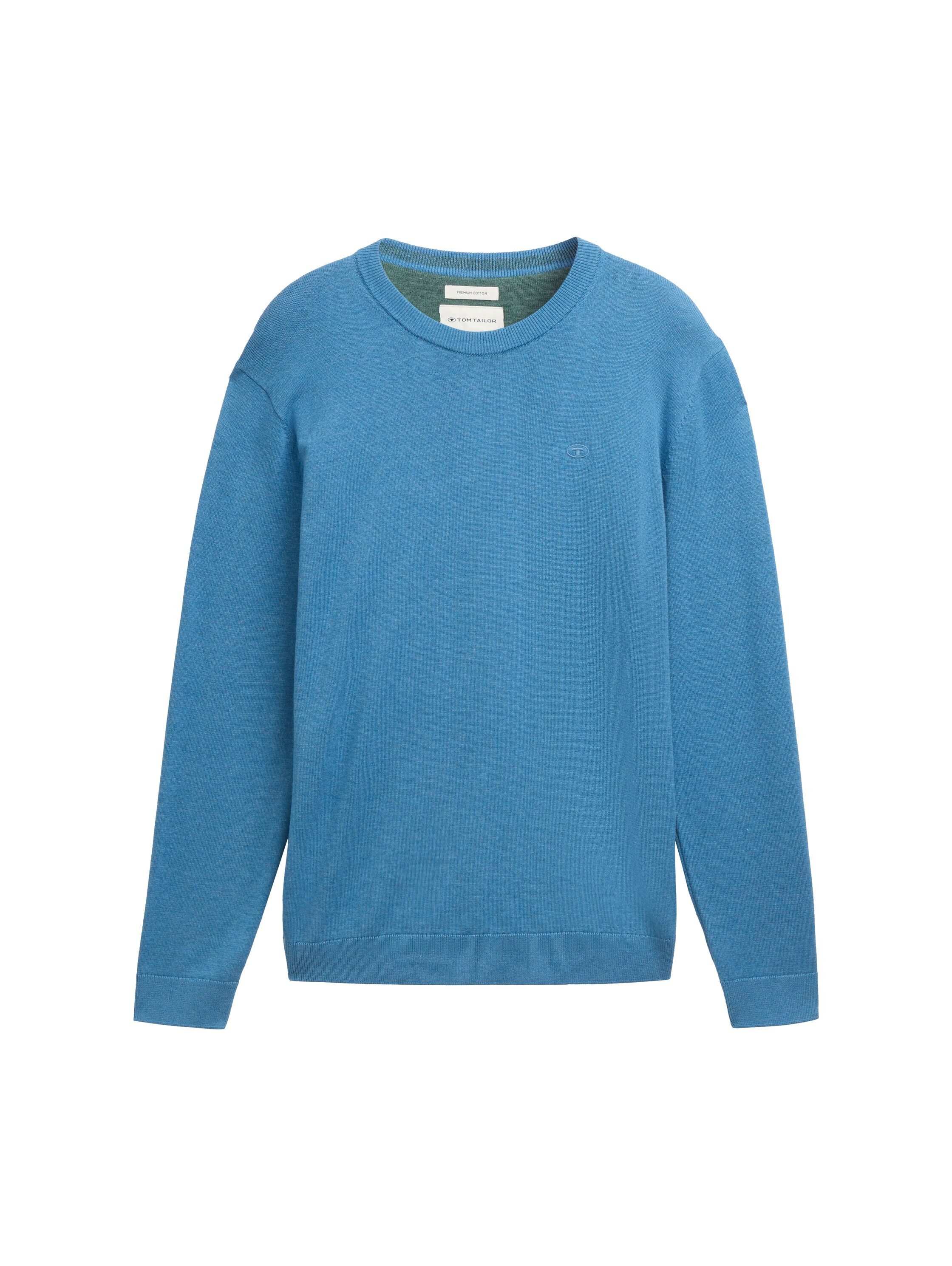 Tom Tailor Trui met ronde hals met geborduurd logo