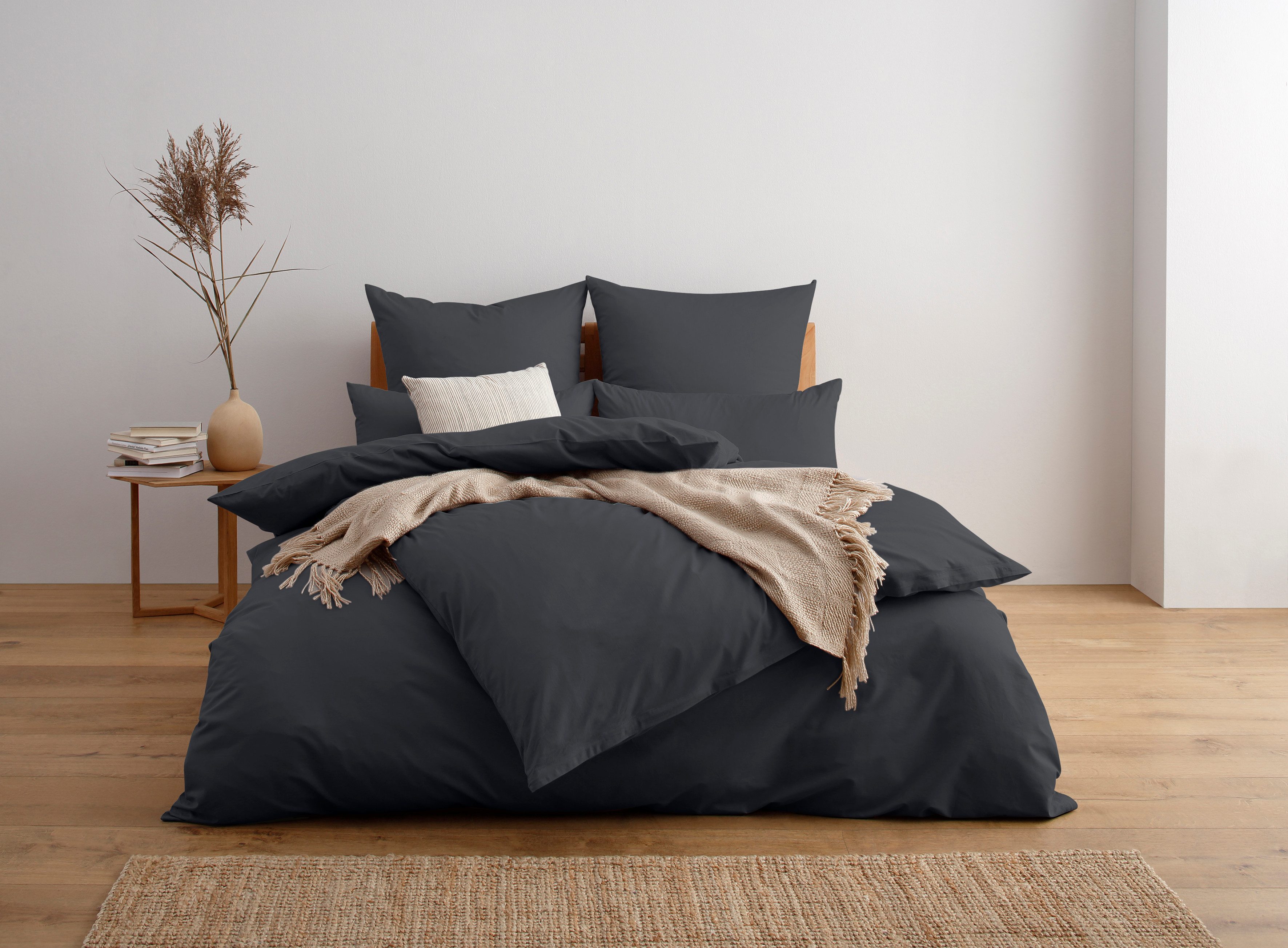 Home affaire Beddengoed Luisa NIEUW: 100% katoen, in maat 135x200 of 155x220 cm (2-delig) dekbedovertrekken grijs