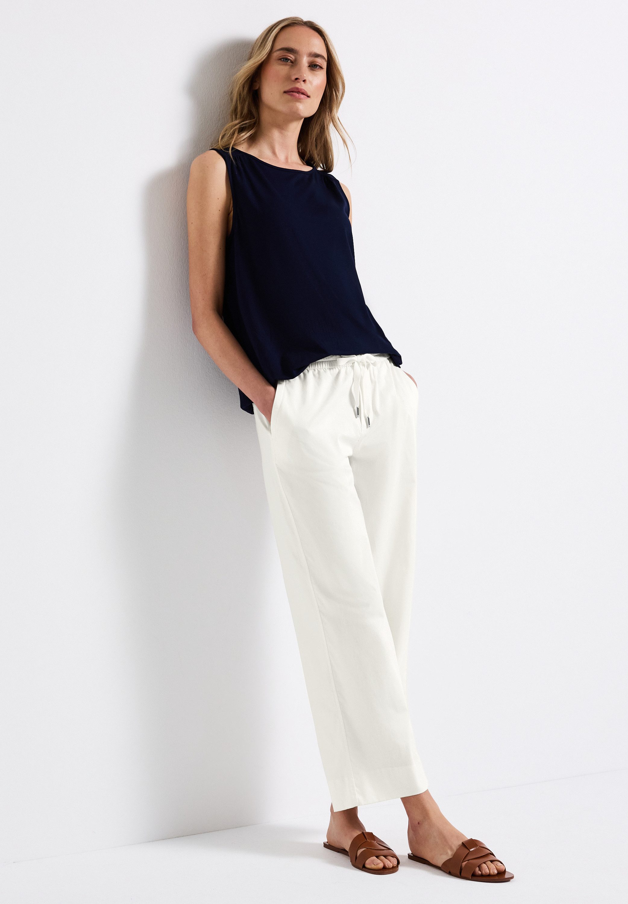 STREET ONE Stoffen broek met elastische taille