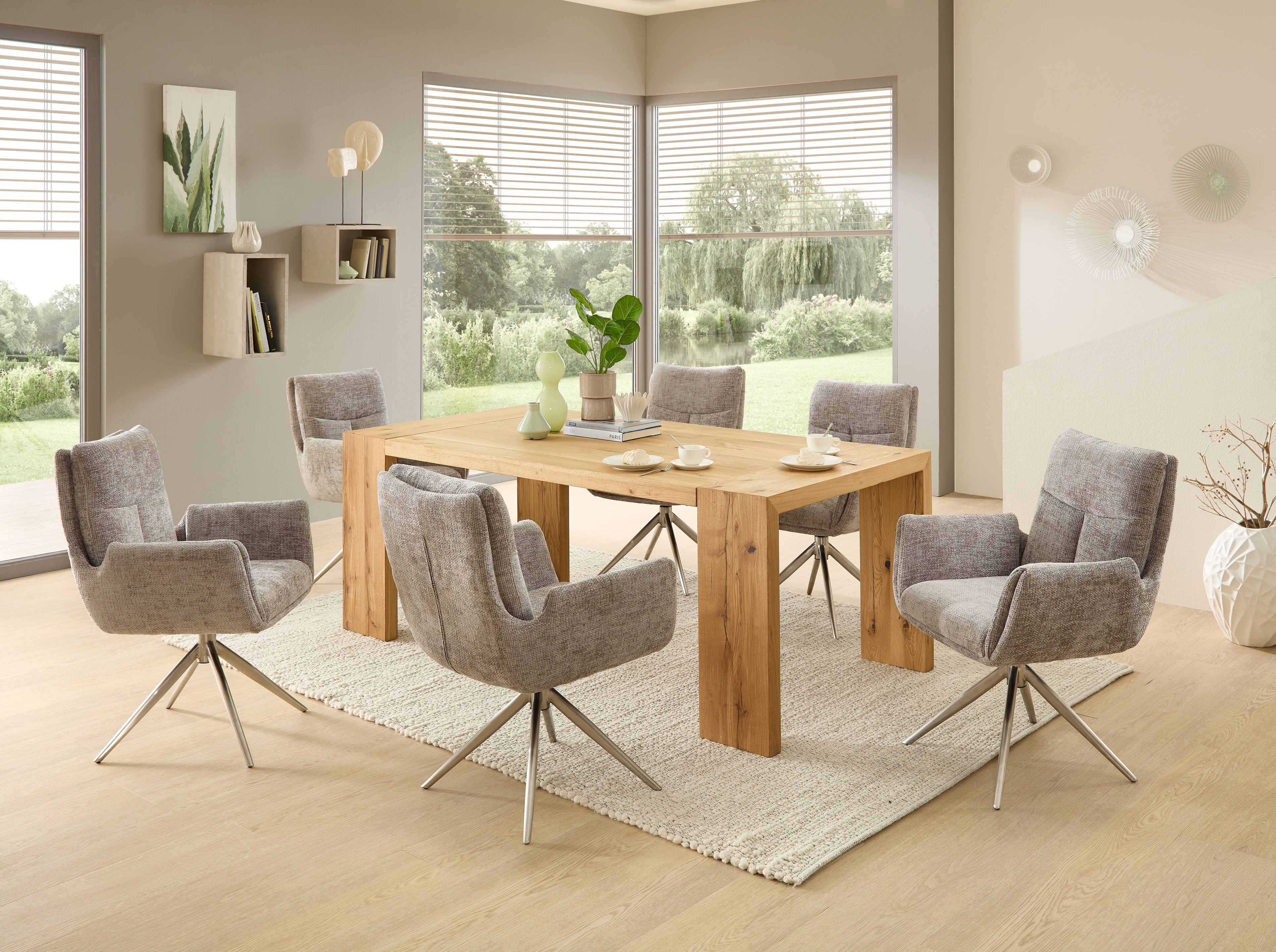 Stolkom Eettafel Anno eettafel eik massief hout geolied, FSC, BxHxD 200x76x100 cm Massief eiken geolied, FSC®-gecertificeerd, oppervlaktebelasting tot 90 kg