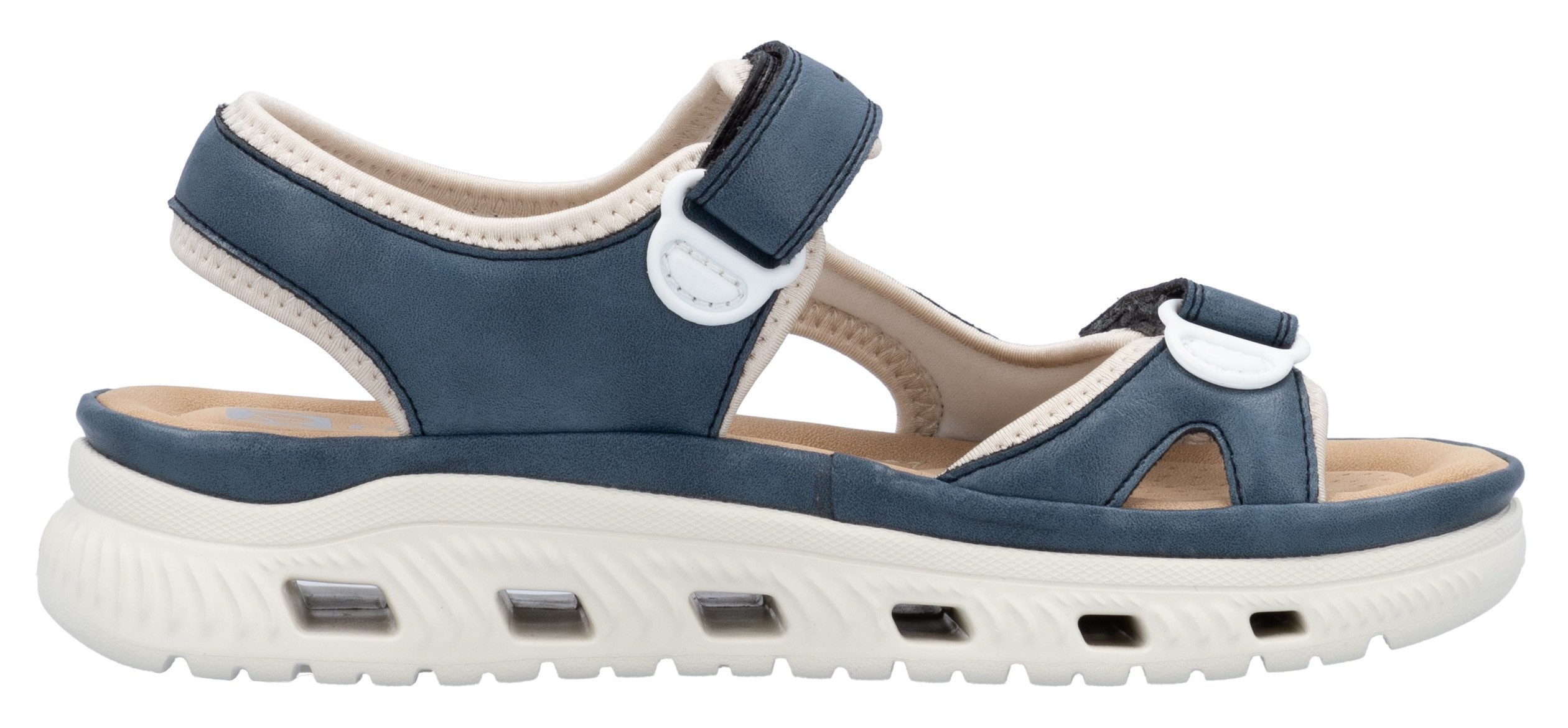 RIEKER Sport Sandalen Outdoorsandalen zomerschoen, sandaal, plateauhak met klittenbandsluitingen