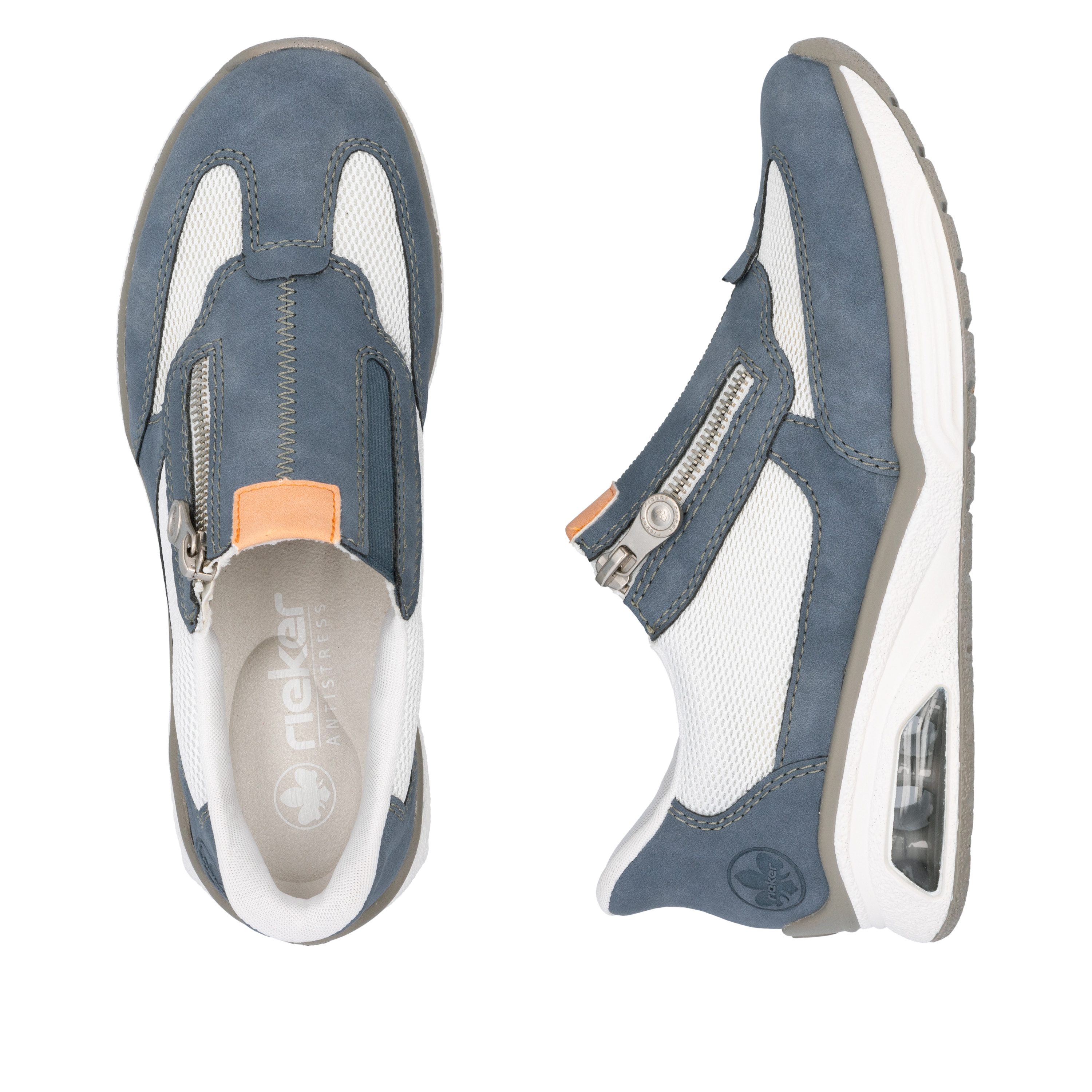 Rieker Slip-on sneakers Ready2GO , slippers, lage schoen, vrijetijdsschoen met zijrits