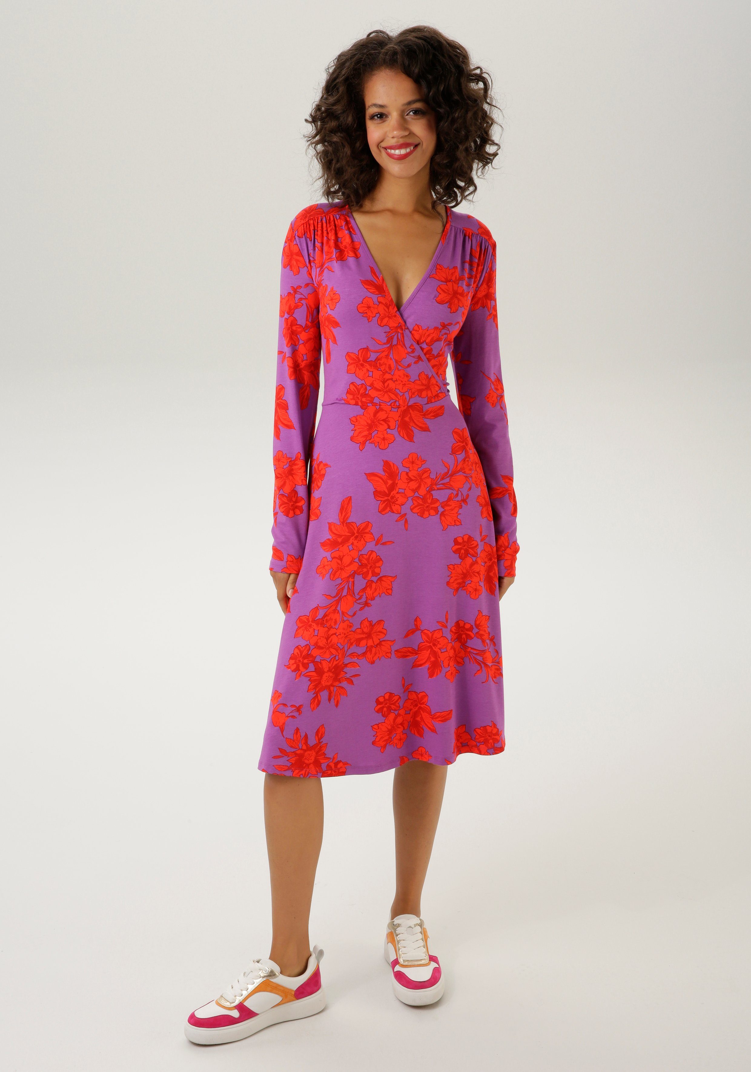 Aniston CASUAL Jerseyjurk in wikkel-look