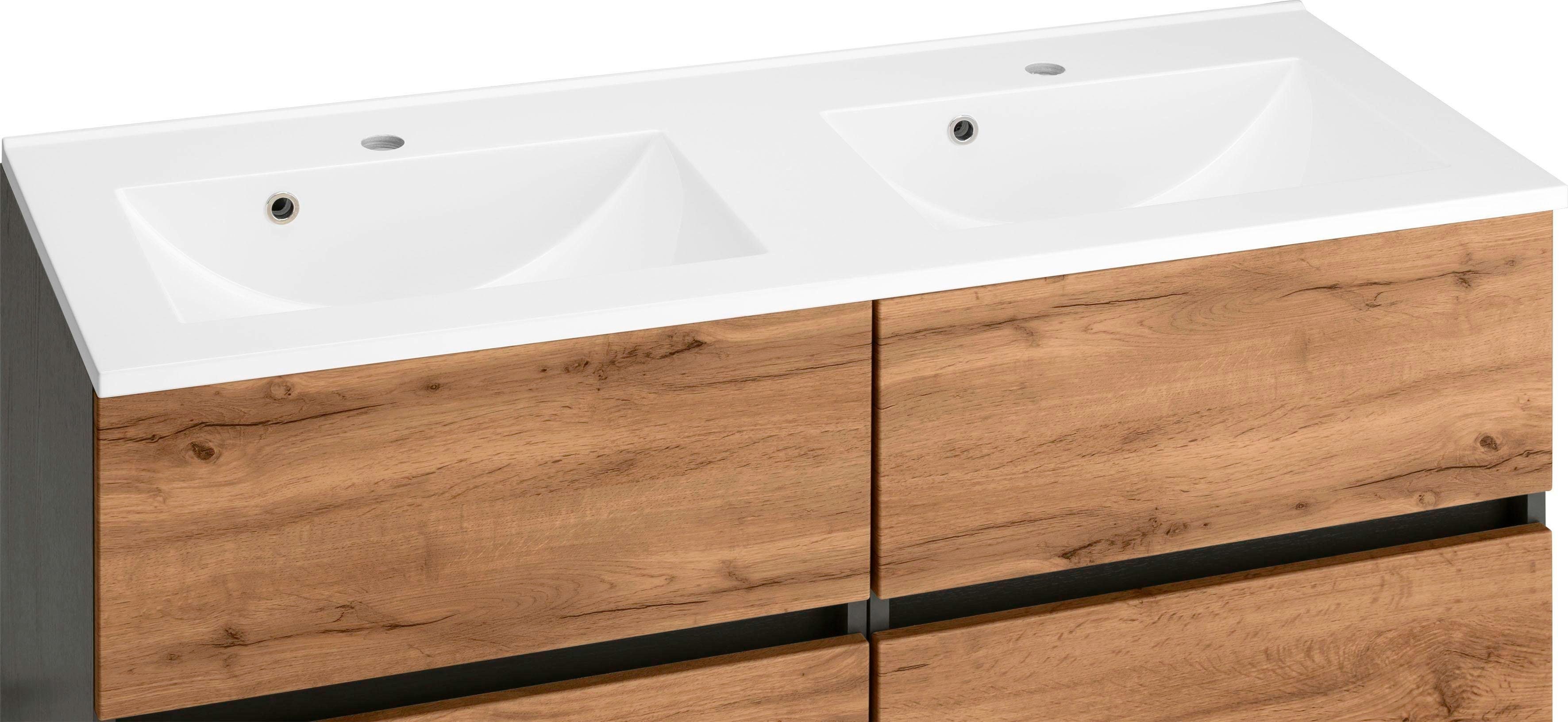 welltime Wastafelonderkast Lucca Badkamermeubel, wastafelonderkast inclusief wasbak, breedte 120 cm