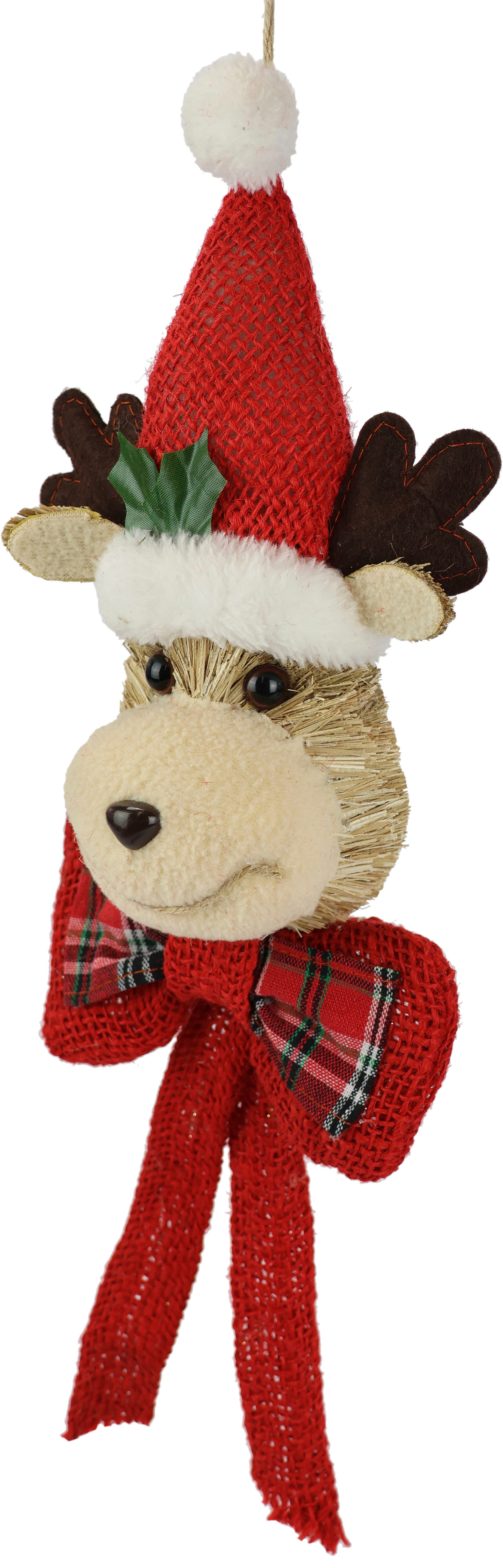 I.GE.A. Decoratieve hanger Elk om op te hangen Hert met strik kerst adventdecoratie decoratief figuur (1 stuk)