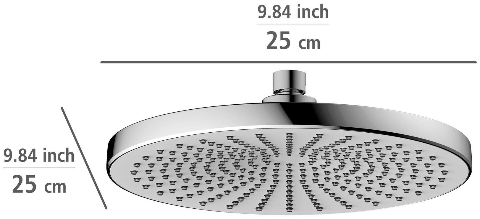 WENKO Regendouchekop Ultimate Shower Chroom/Wit, Ø 25 cm (1-delig)
