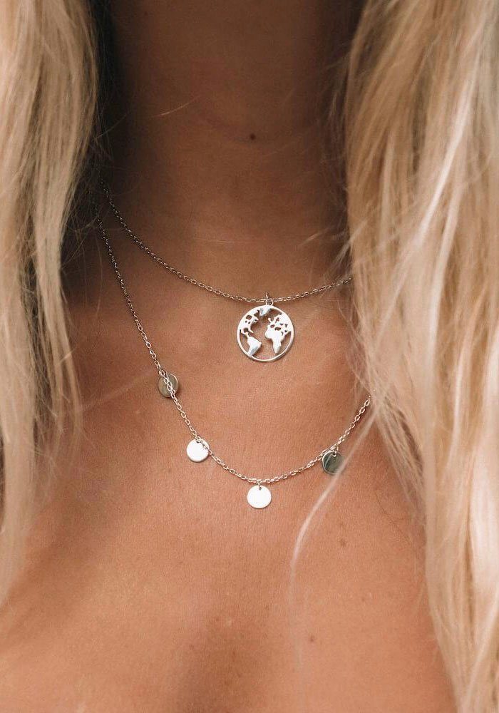 Purelei Ketting met hanger Sieraad cadeau Kalea, plaatje, cirkel, rond, Necklace-Kalea met jurk, overhemd, jeans, sportschoenen! gelegenheid verjaardag kerstmis