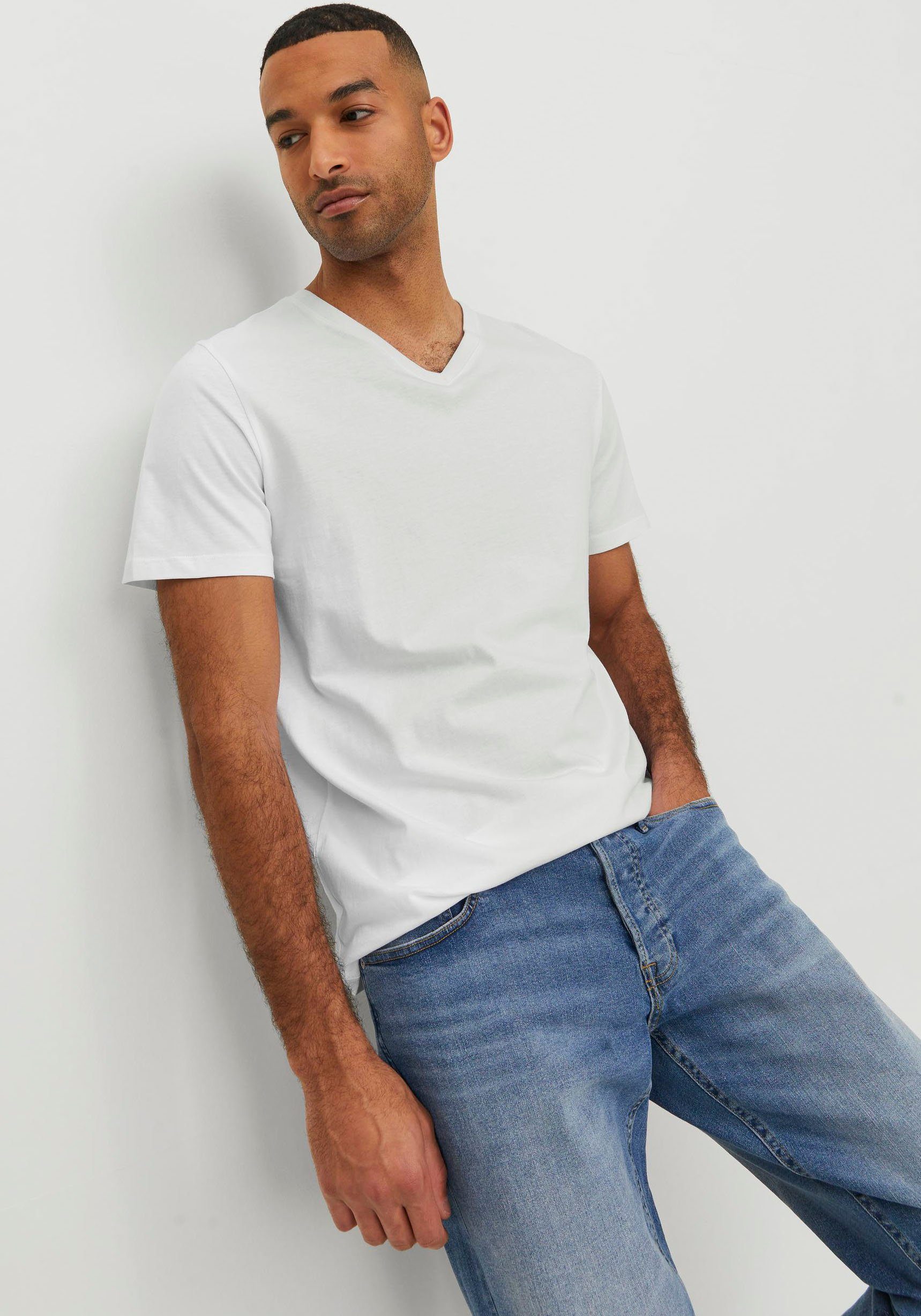Jack & Jones Shirt met V-hals JJEORGANIC BASIC TEE