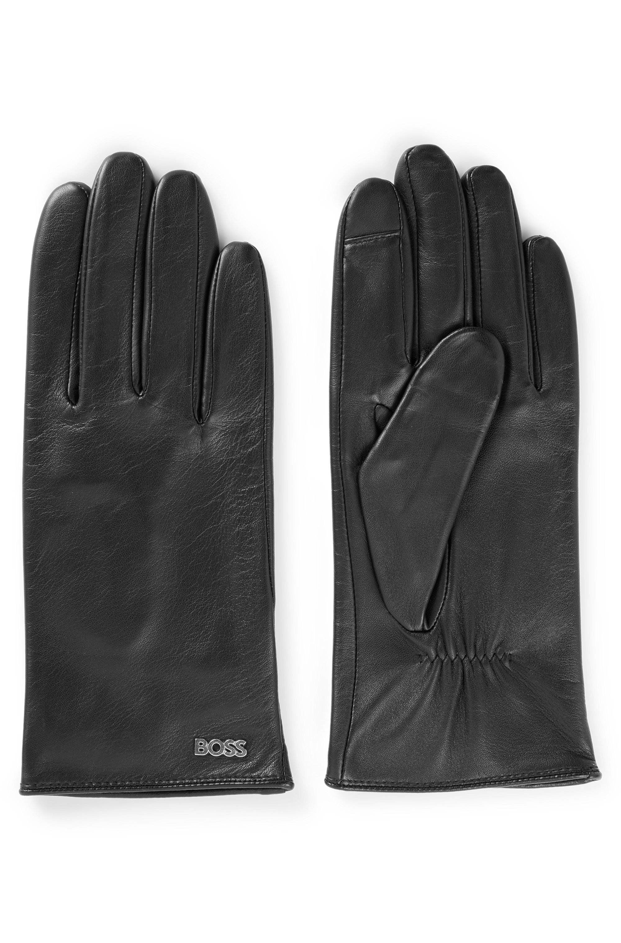 Boss Leren handschoenen Gueen-ME met touch tech vingertoppen