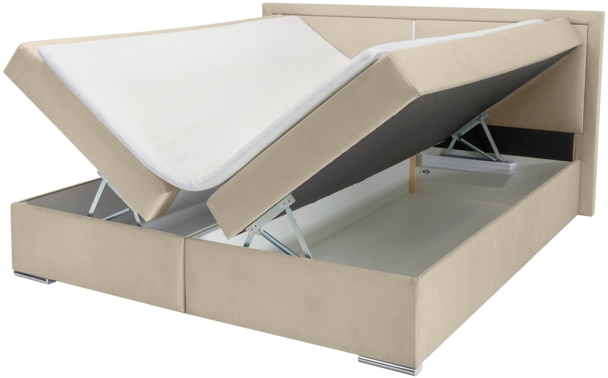 COLLECTION AB Boxspring Athena Incl. LED-verlichting, topper en opbergruimte