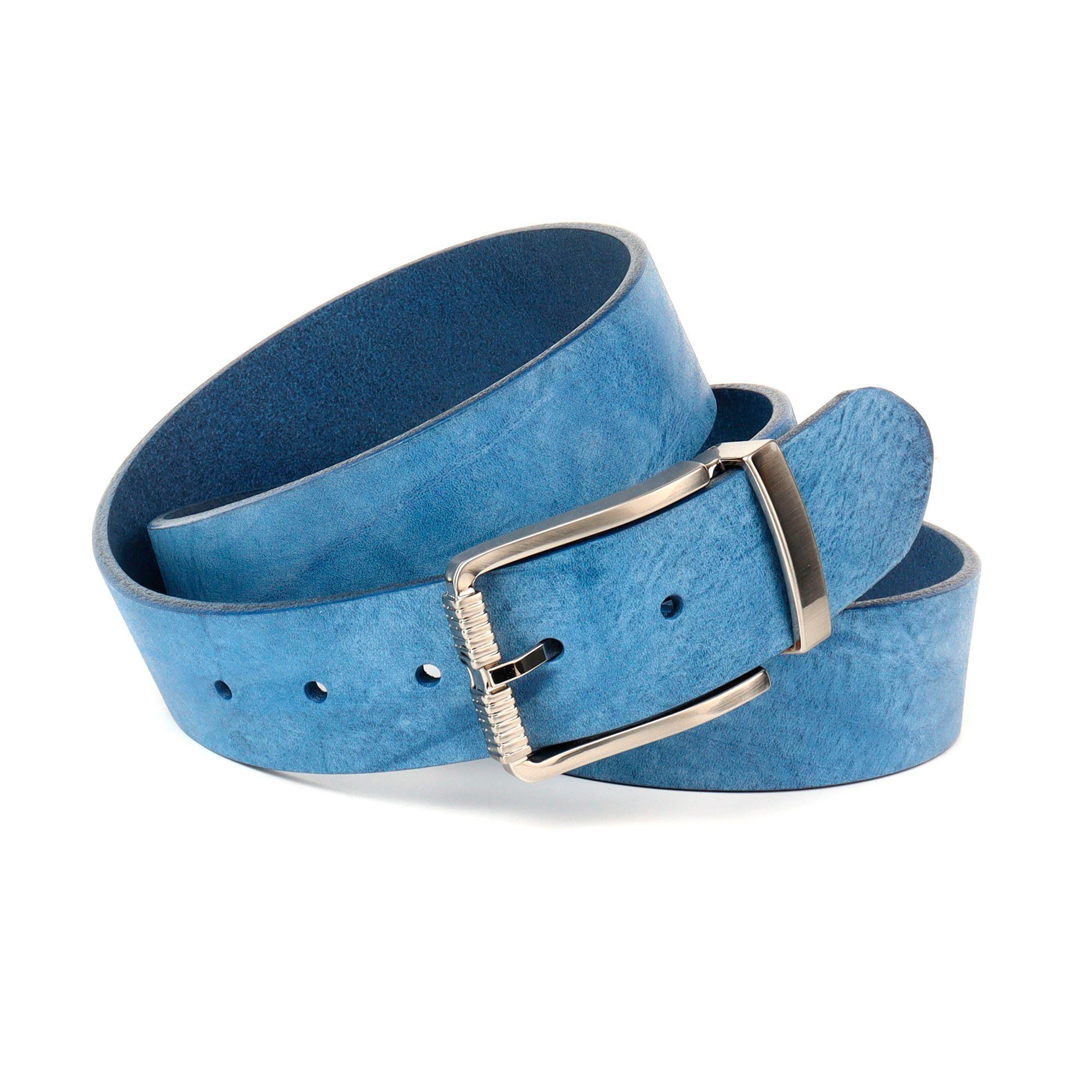 Anthoni Crown Leren riem dames brede riemen maat 80 blauw