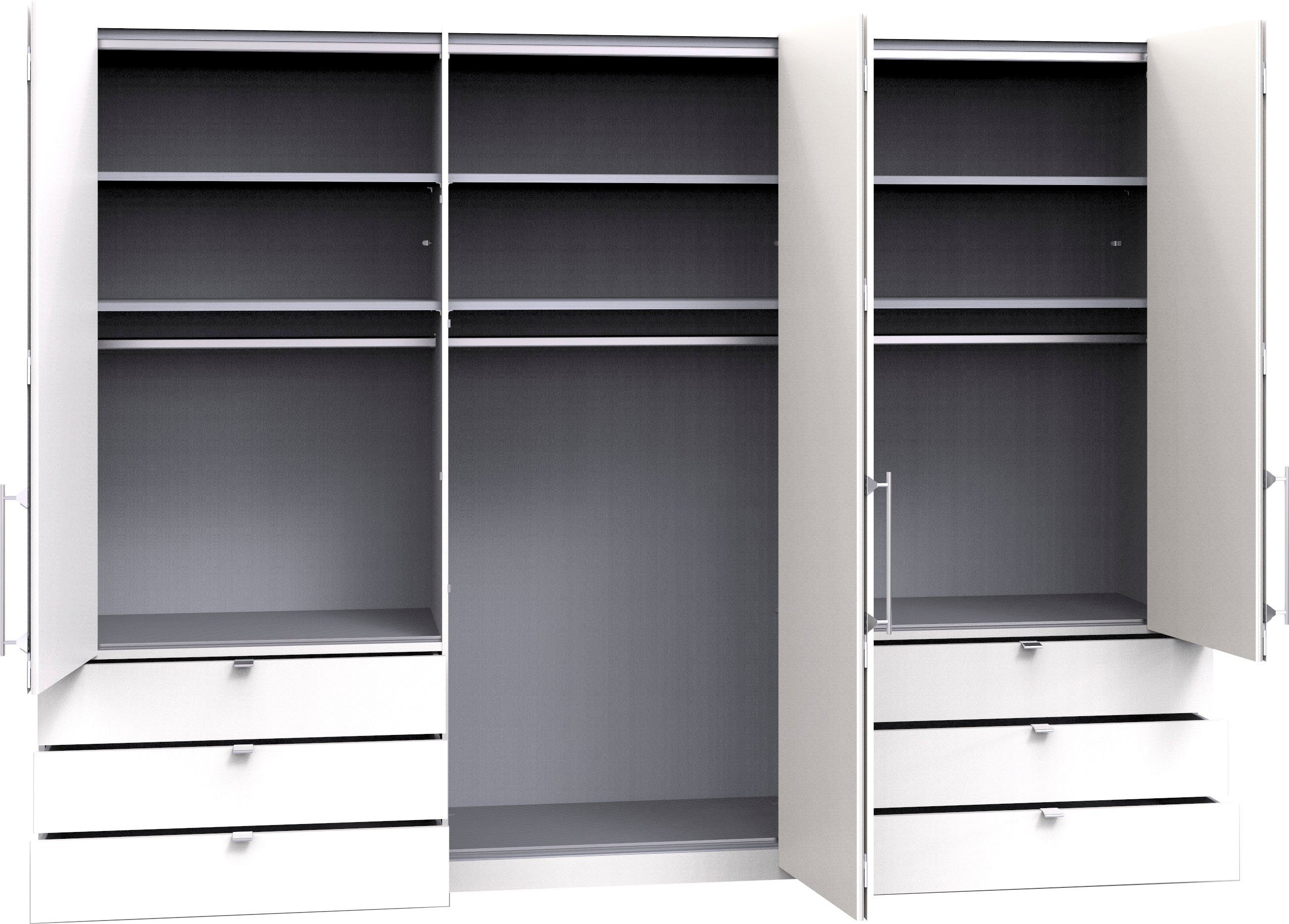 WIEMANN Vouwdeurkast Loft, Kledingkast, Kast, Linnenkast, met glazen front robuuste glazen fronten, nauwelijks hoorbare deuren, met panorama-opening