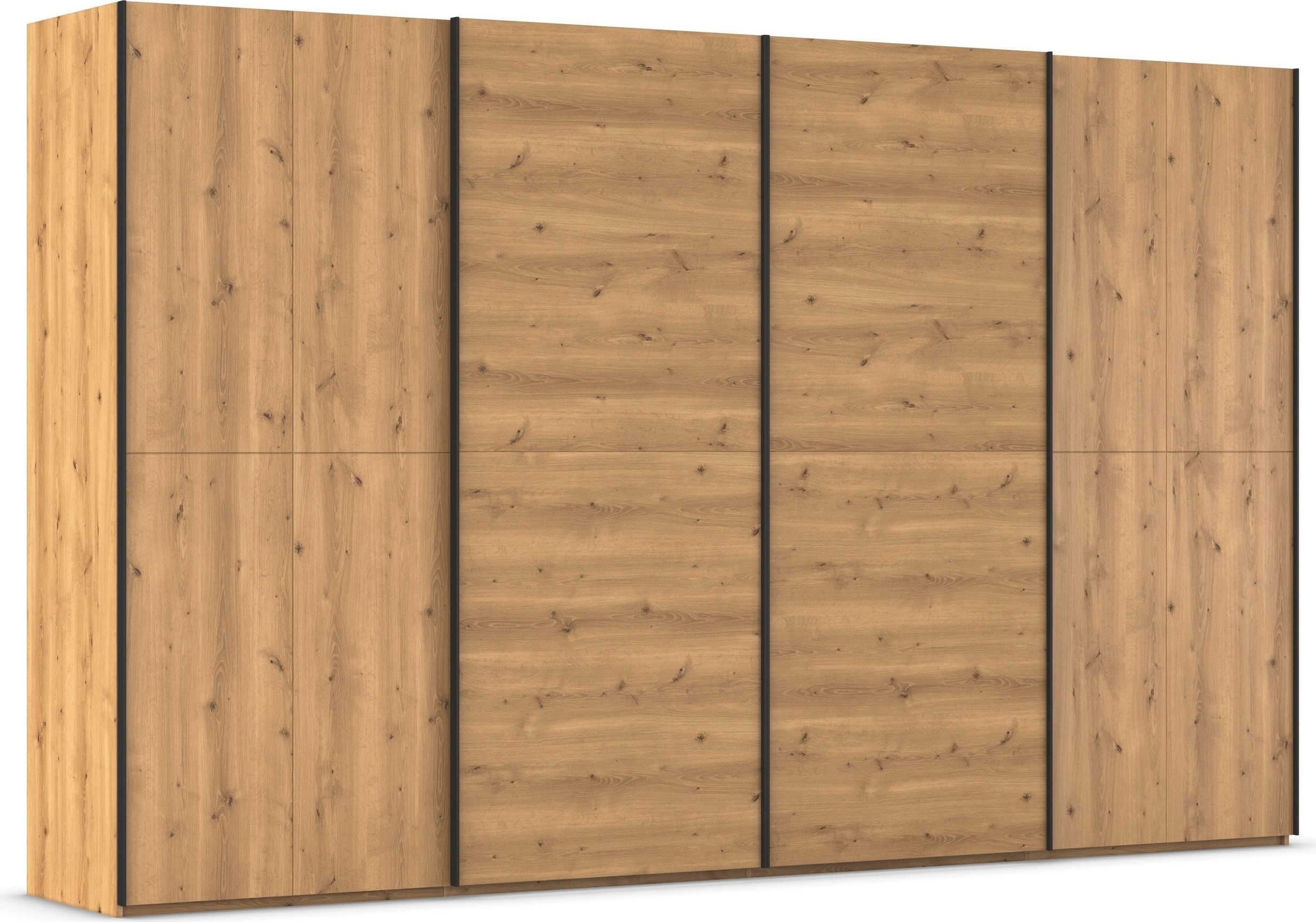rauch Schuifdeurkast Kledingkast kast garderobe slaapkamerkast SCALE-WOOD verticaal verdeelde deuren in robuust massief eikenhout made in germany