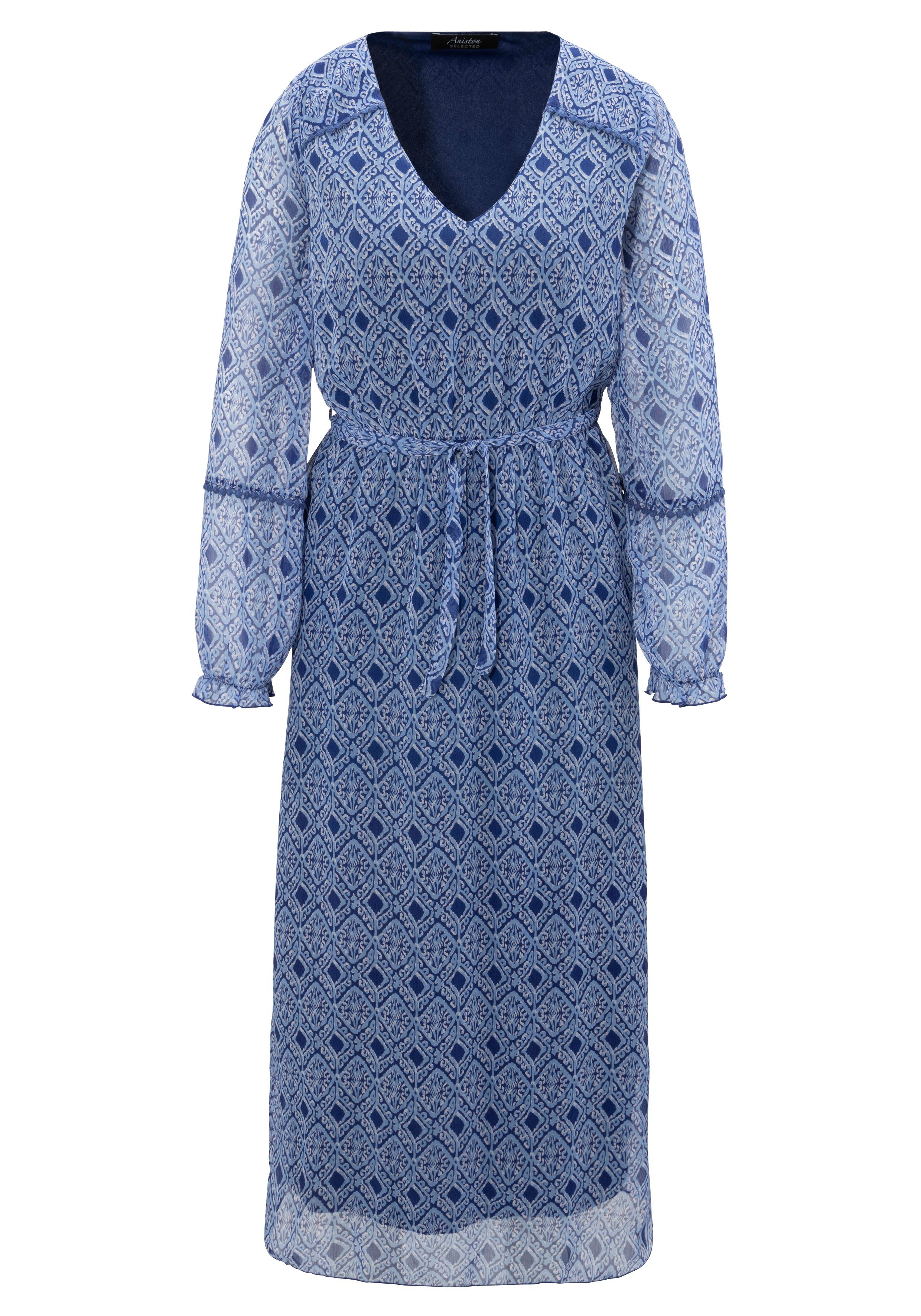Aniston SELECTED Maxi-jurk met kanten details nieuwe collectie (Met een afneembare bindceintuur)