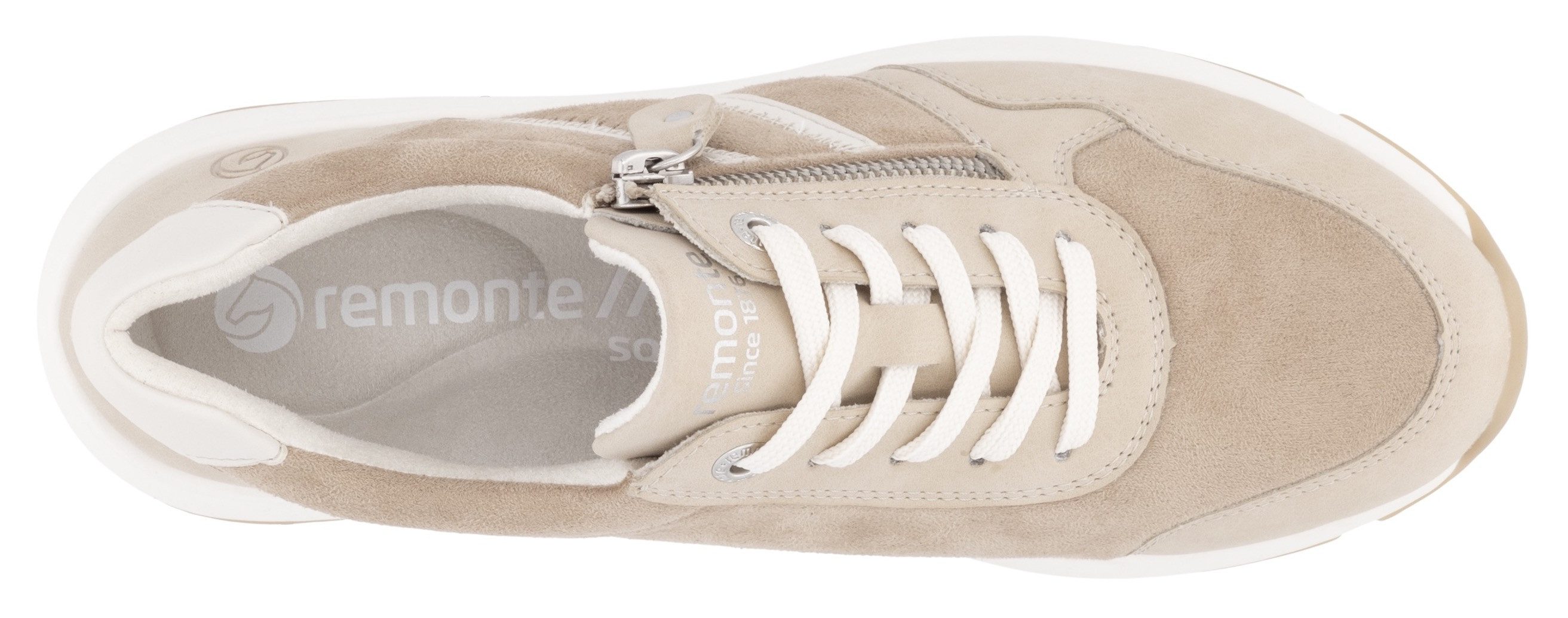 Remonte Sneakers met sleehak vrijetijdsschoen, lage schoen, veterschoen in vegan uitvoering