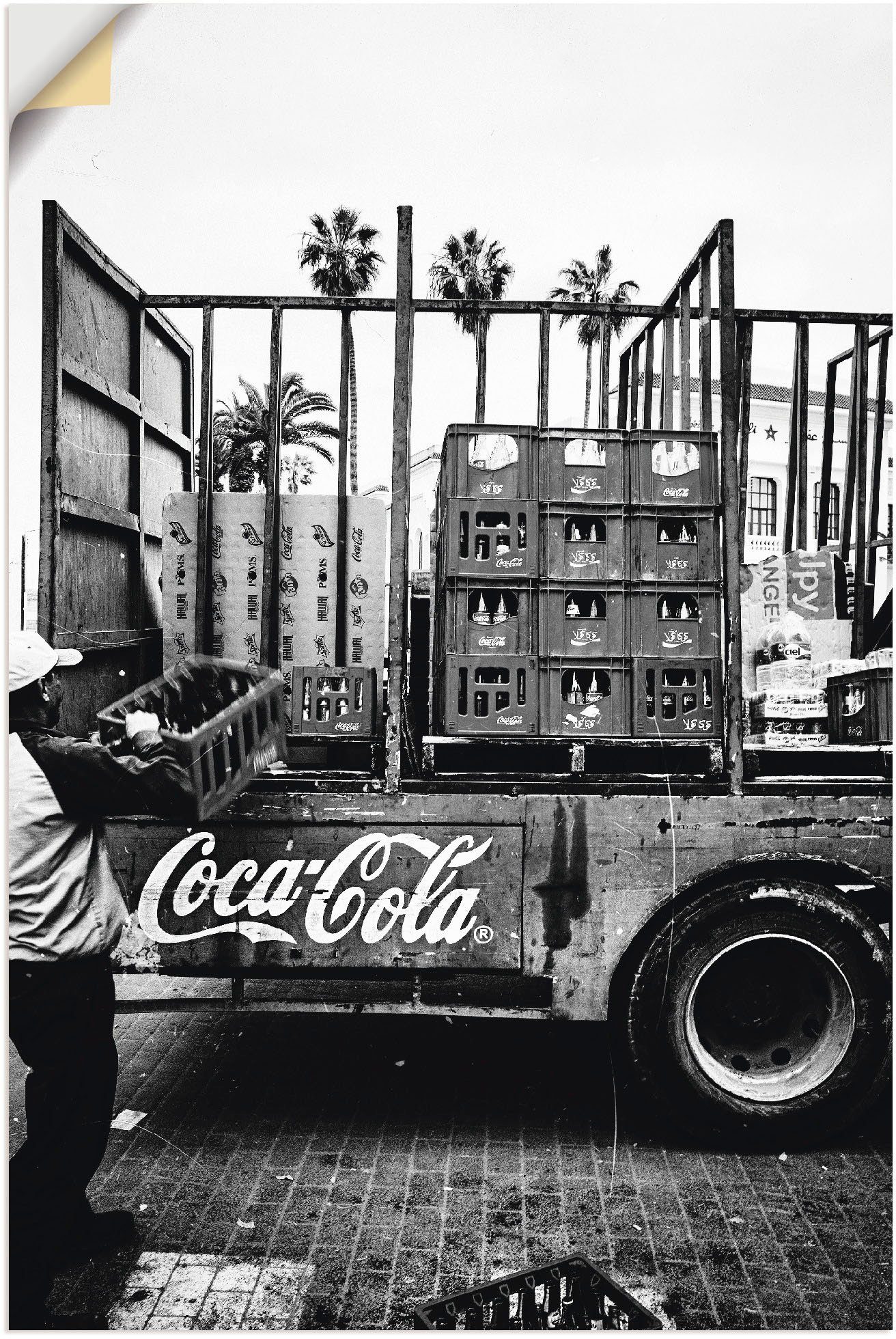 Artland Artprint CocaCola-vrachtwagen in el Jadida - Marokko in vele afmetingen & productsoorten - artprint van aluminium / artprint voor buiten, artprint op linnen, poster, muurst