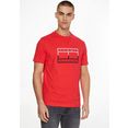 tommy hilfiger t-shirt outline linear flag tee rood
