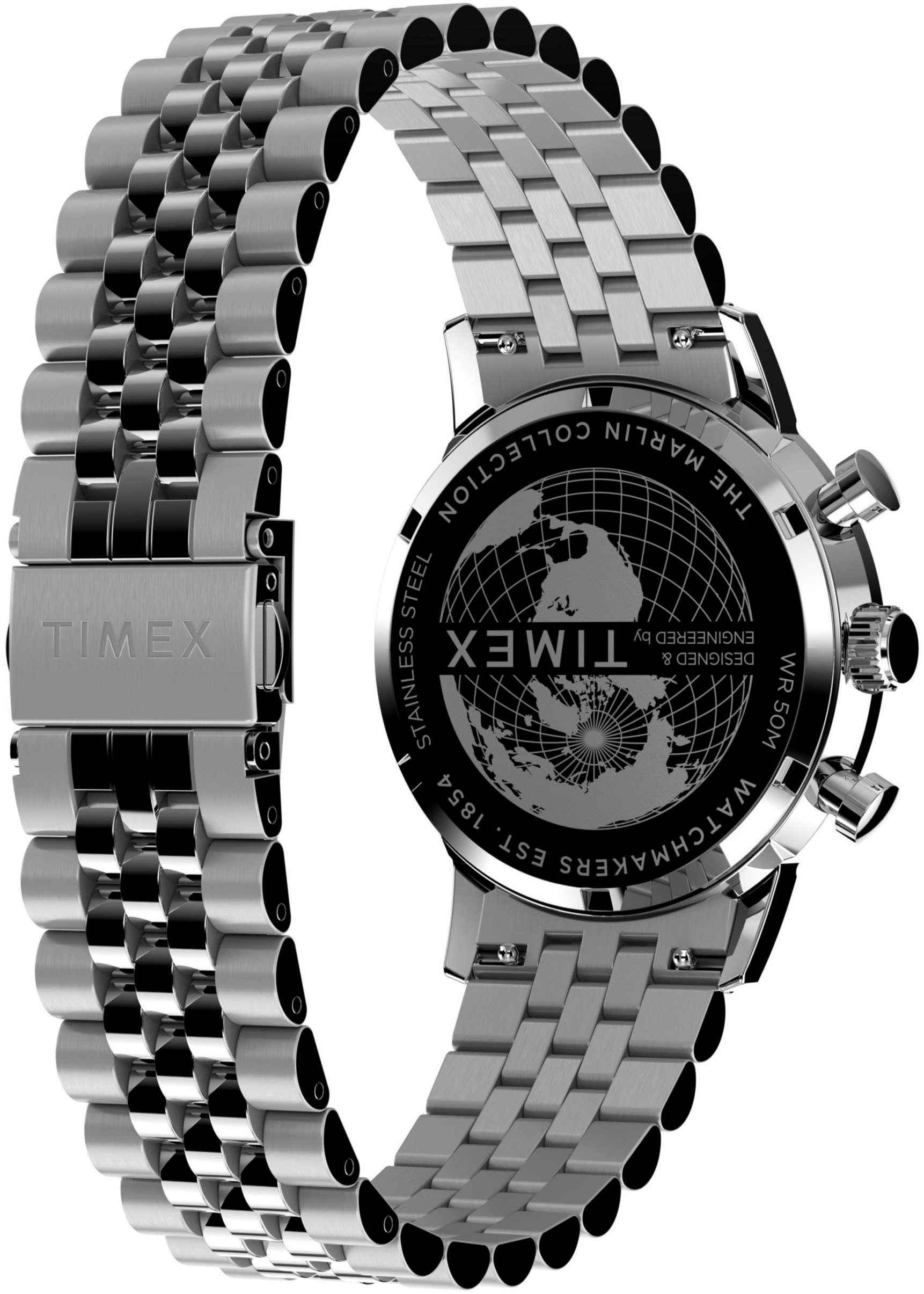 Timex Chronograaf Marlin Quarzuhr, horloge, heren, datum, stopwatchfunctie, 12/24-uurweergave