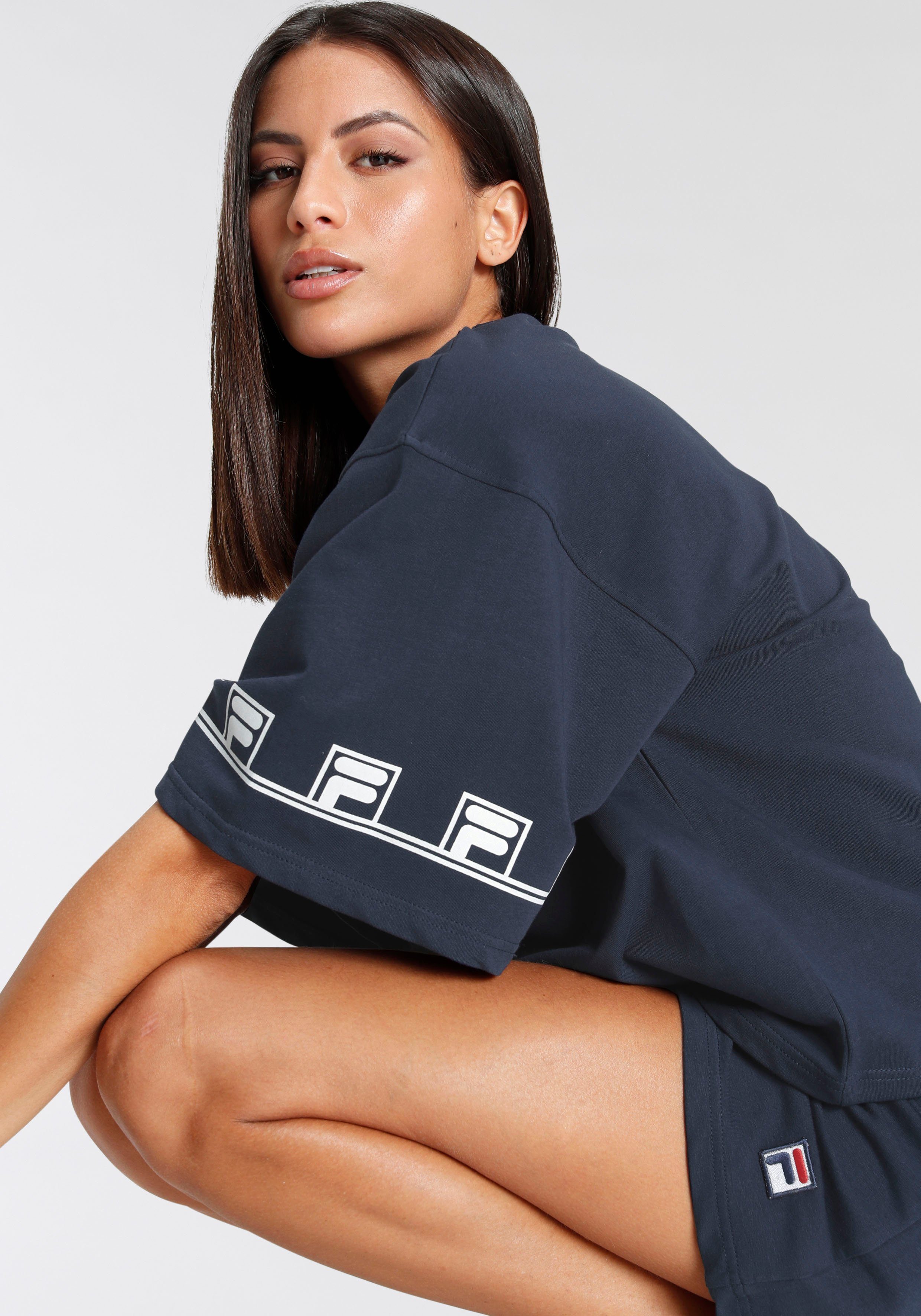 Fila Pyjama met logo details in contrastkleur (set, 2-delig)