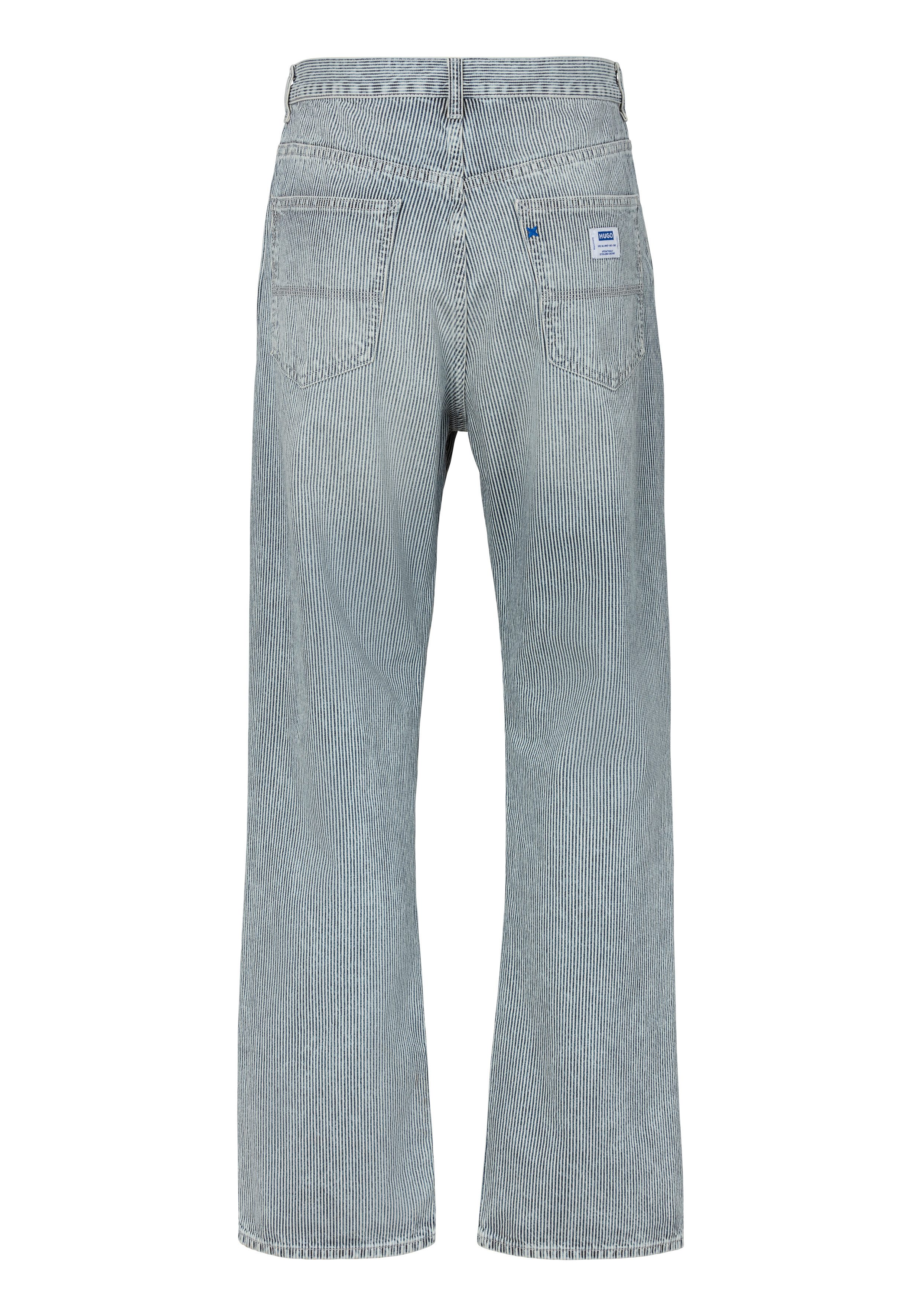 HUGO Blue Loose fit jeans Nate in lichte wassing