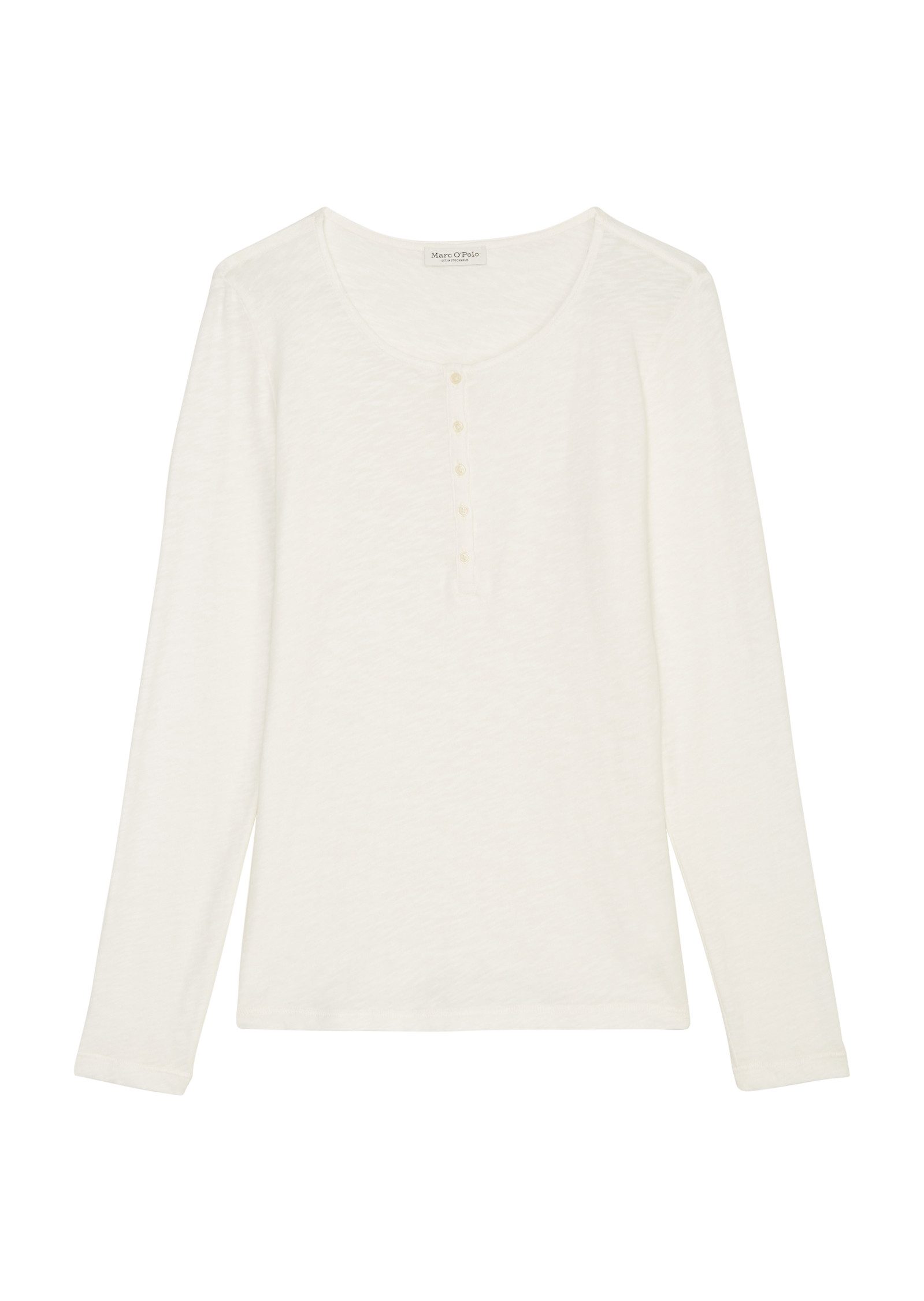 Marc O'Polo Henleyshirt Henley met grote ronde hals kleine knoopsluiting