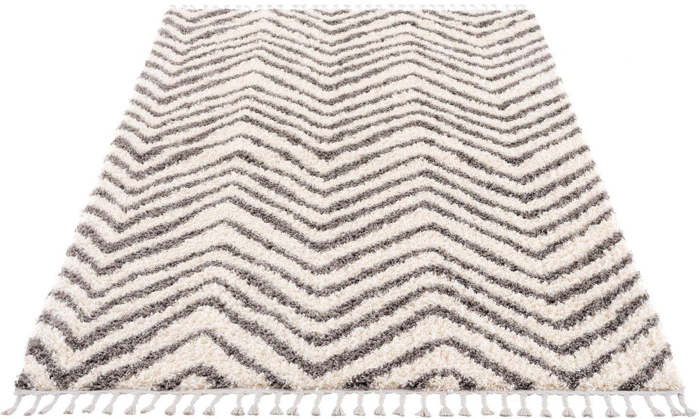 Carpet City Hoogpolig vloerkleed Pulpy 531 met franje, woonkamer