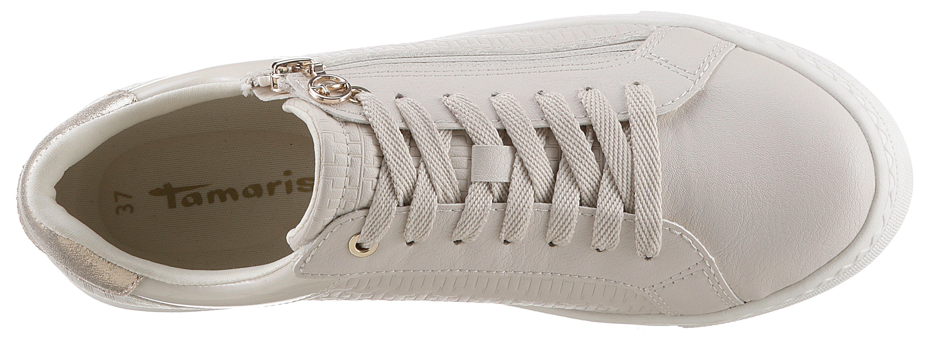 Tamaris Plateausneakers vrijetijdsschoen, lage schoen, veterschoen in vegan uitvoering