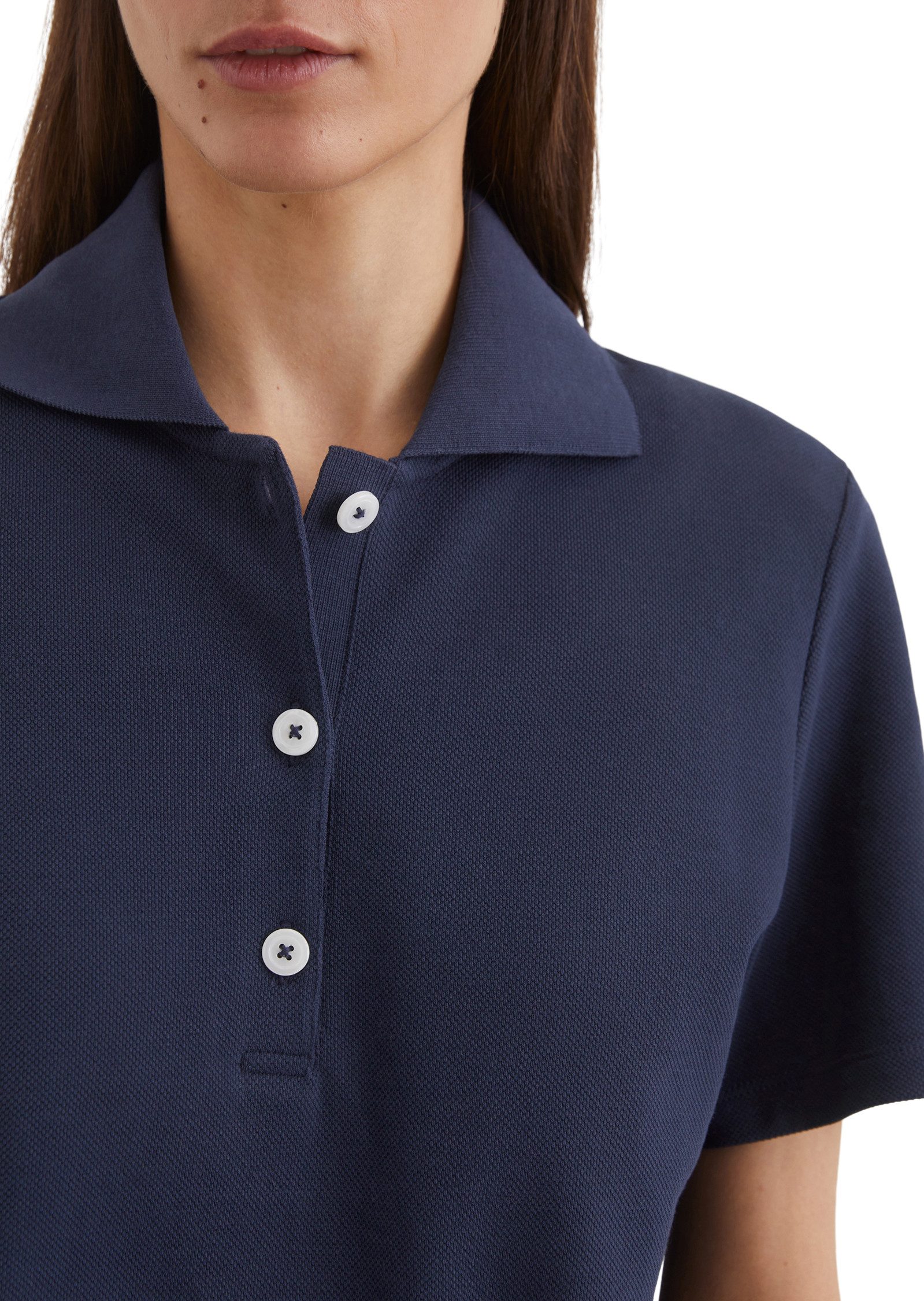 Marc O'Polo Poloshirt met casual honingraatstructuur