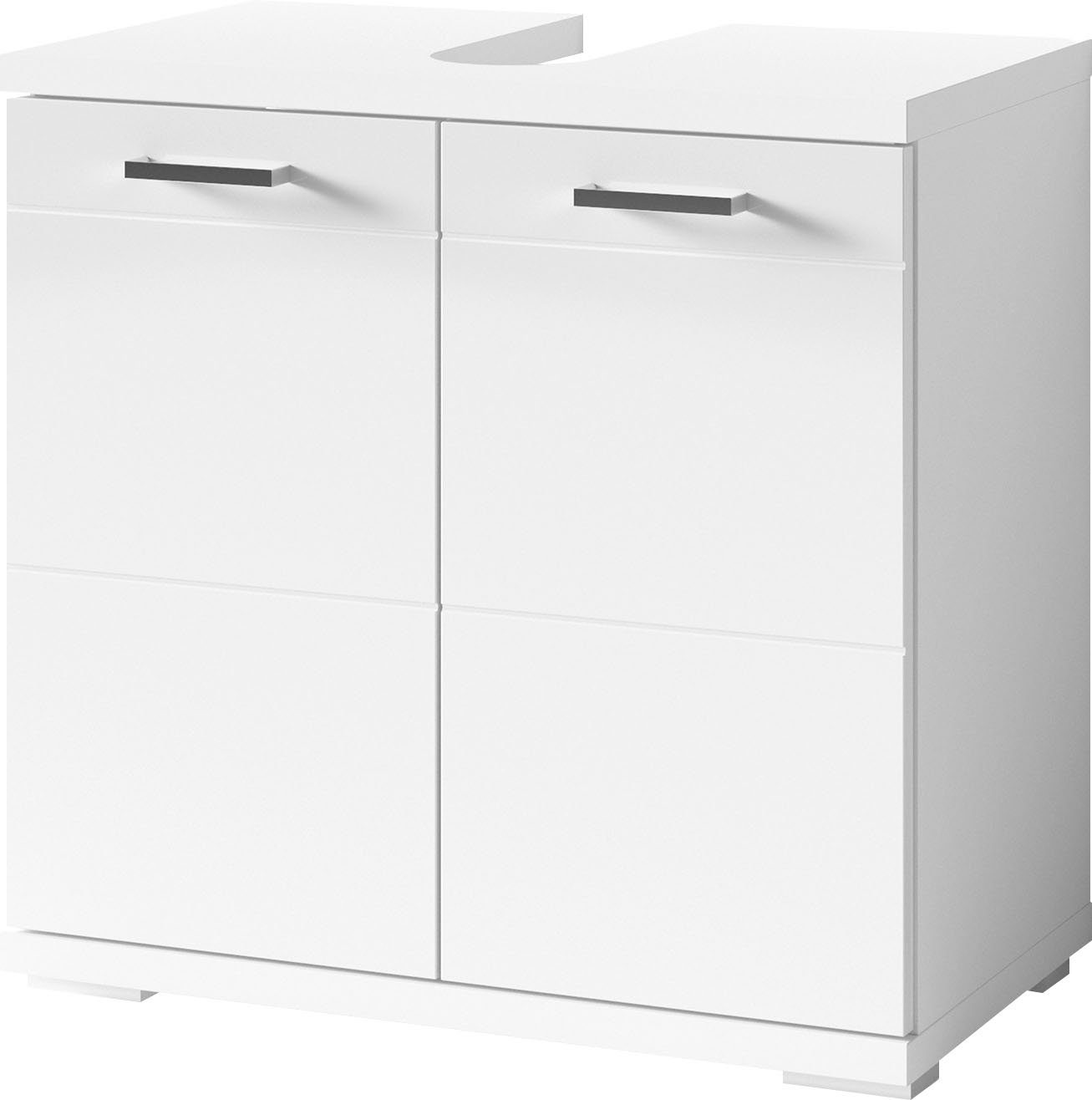 byLIVING Wastafelonderkast Nebraska Breedte 60 cm, met hoogglanslak en verchroomde metalen handgrepen