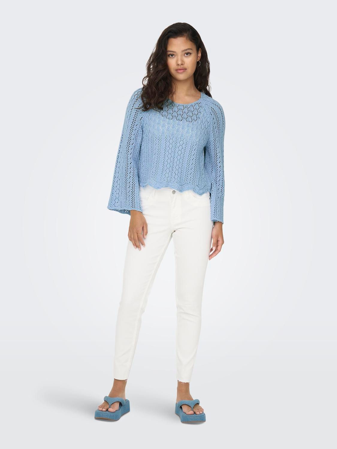 Only Trui met ronde hals ONLNOLA LIFE 3/4 PULLOVER KNT NOOS