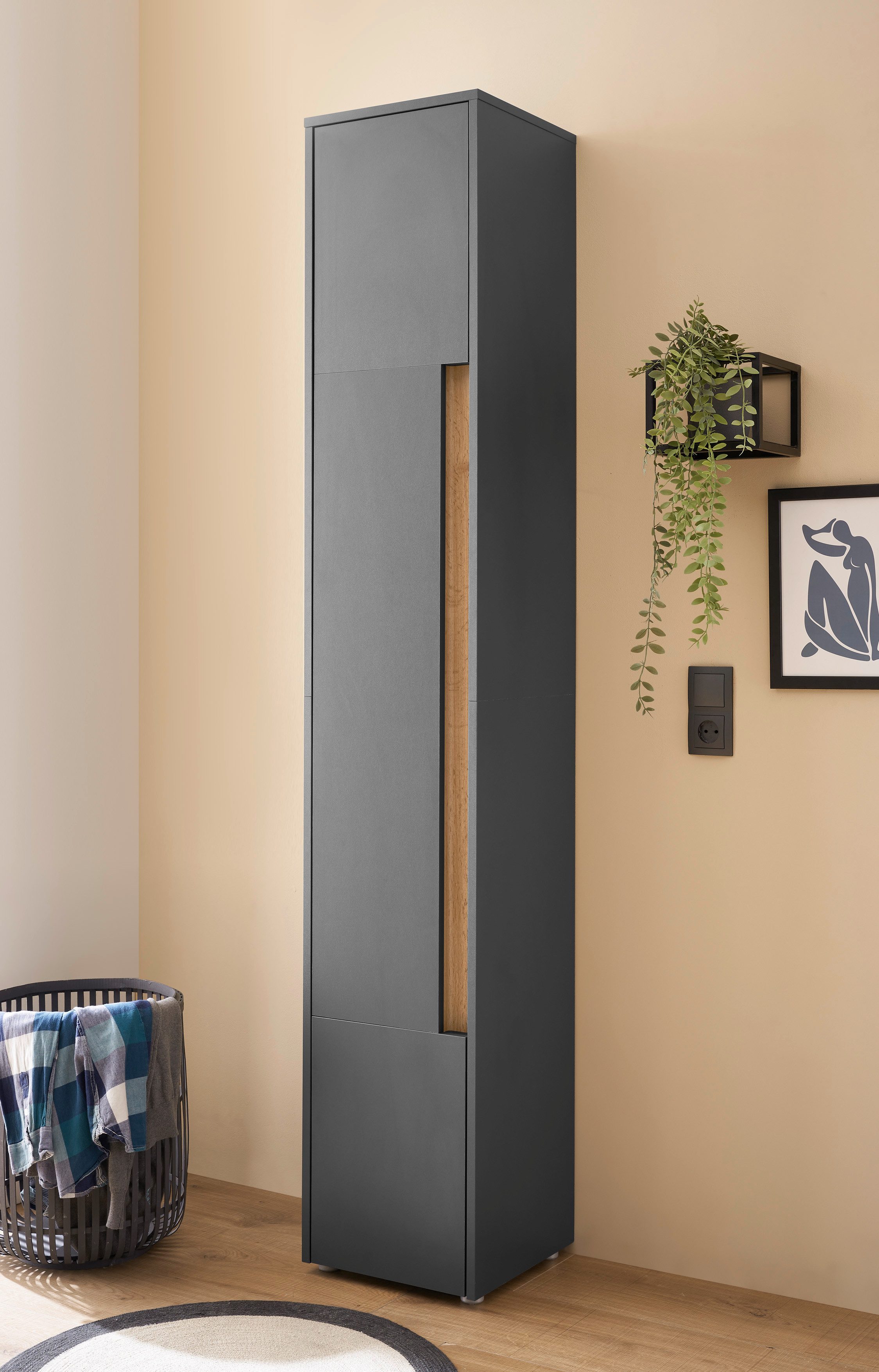 INOSIGN Hoge kast CITY/GIRON, badkamerkast met grepen, kast in tijdloos ontwerp
