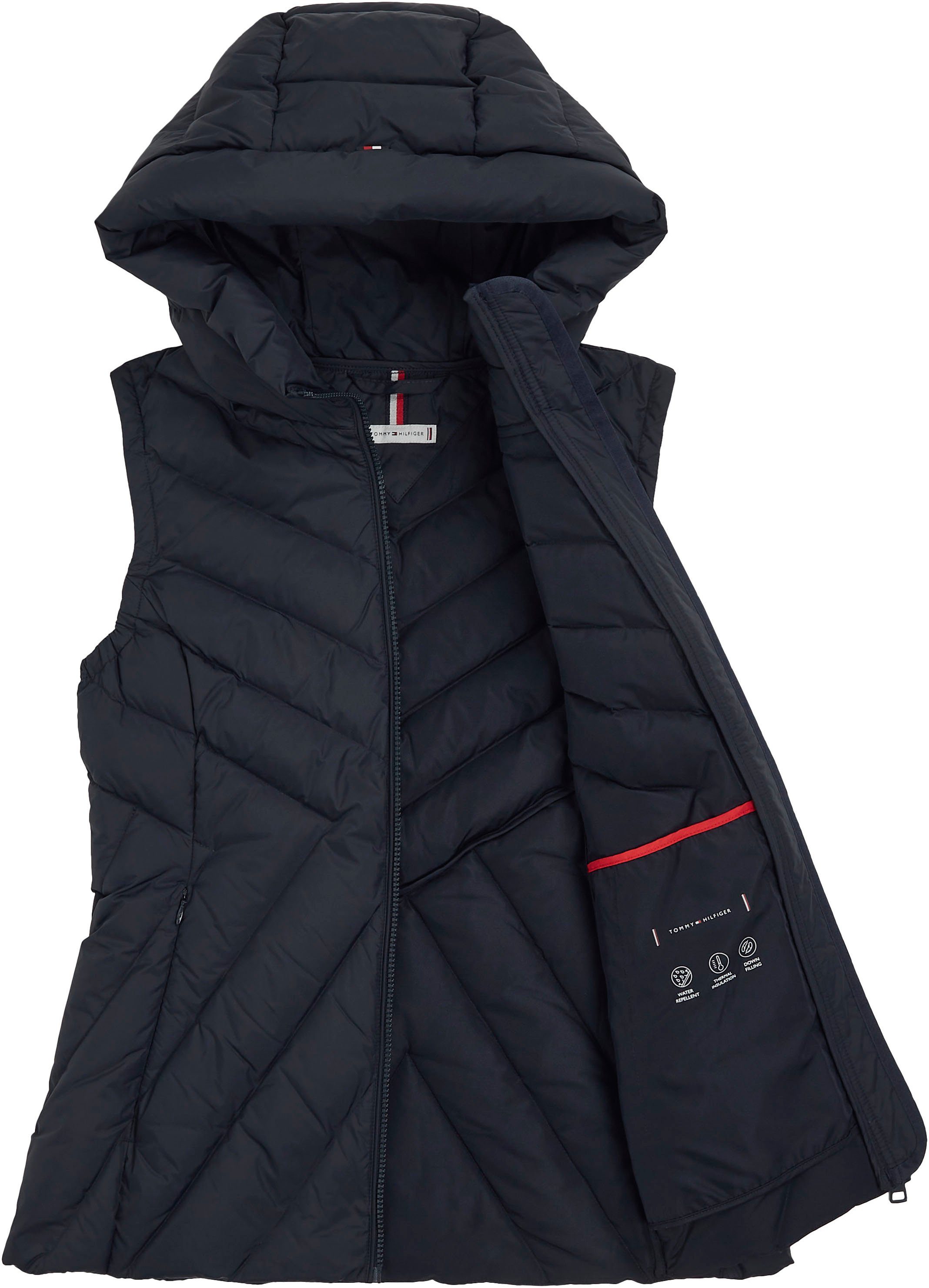 Tommy Hilfiger Bodywarmer CHEVRON MW PADDED VEST met gemiddelde vulling en merklabel