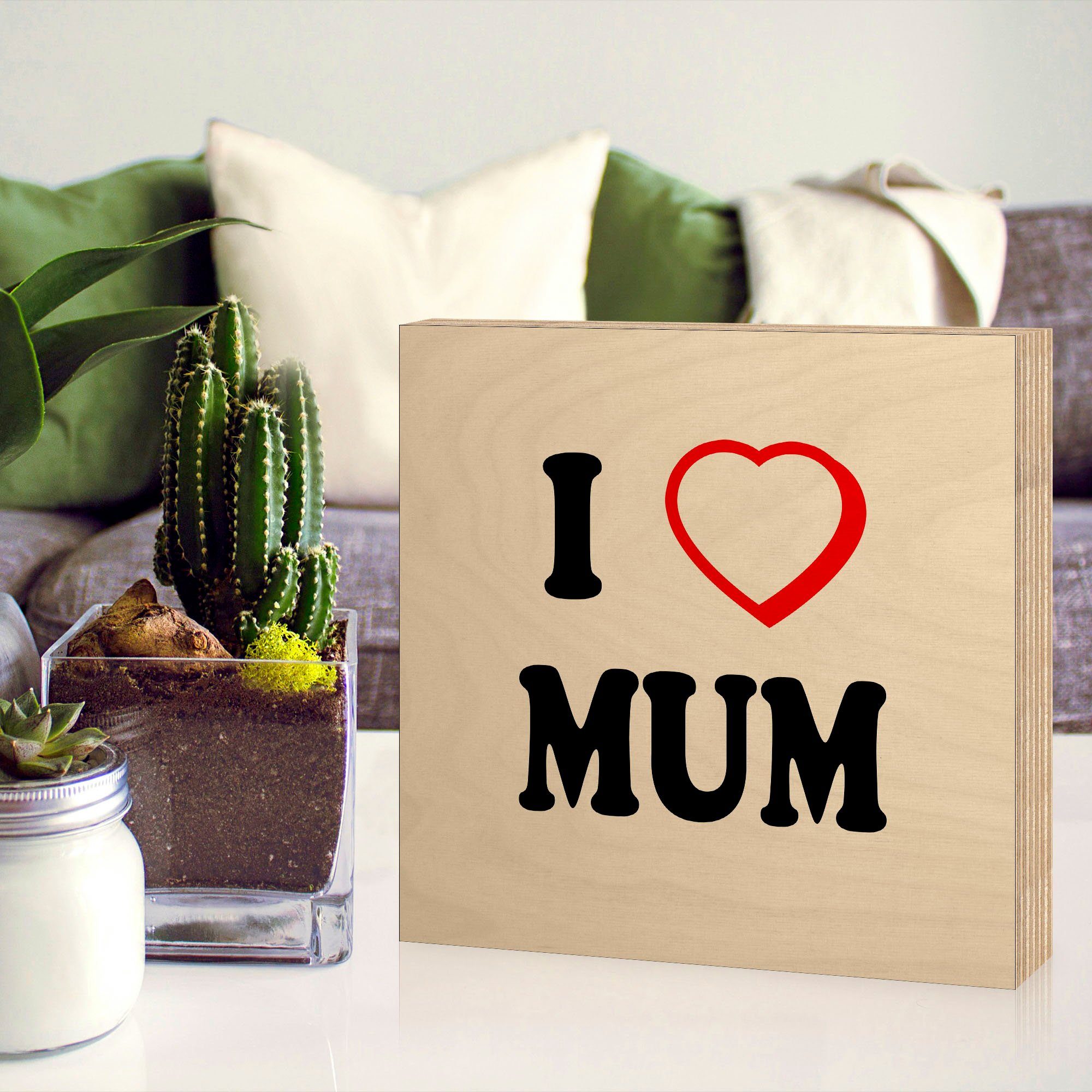 Artland Artprint op hout Ik hou van mama