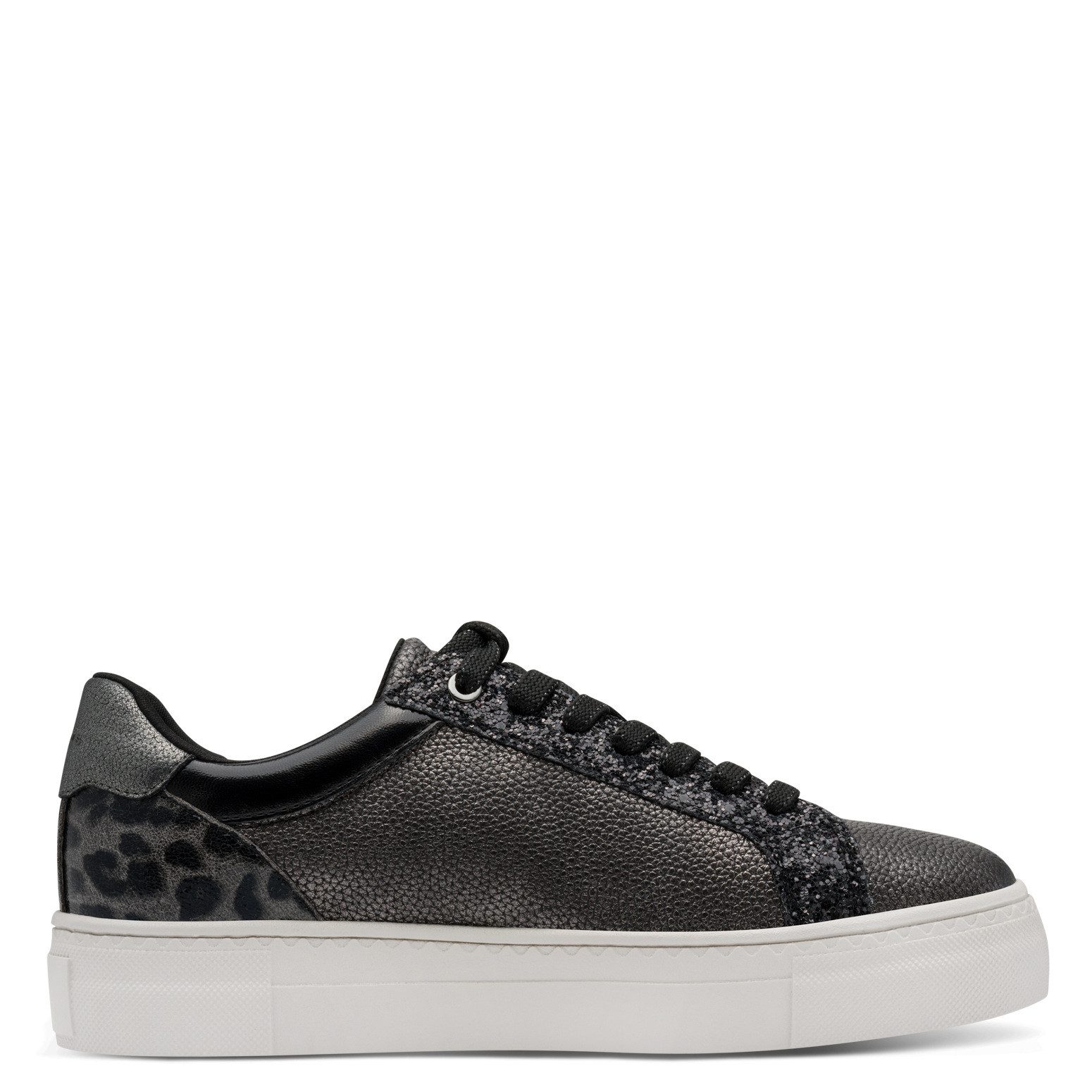 Tamaris Plateausneakers , vrijetijdsschoen, halfschoen, veterschoen met inzetten en glinsterdetails
