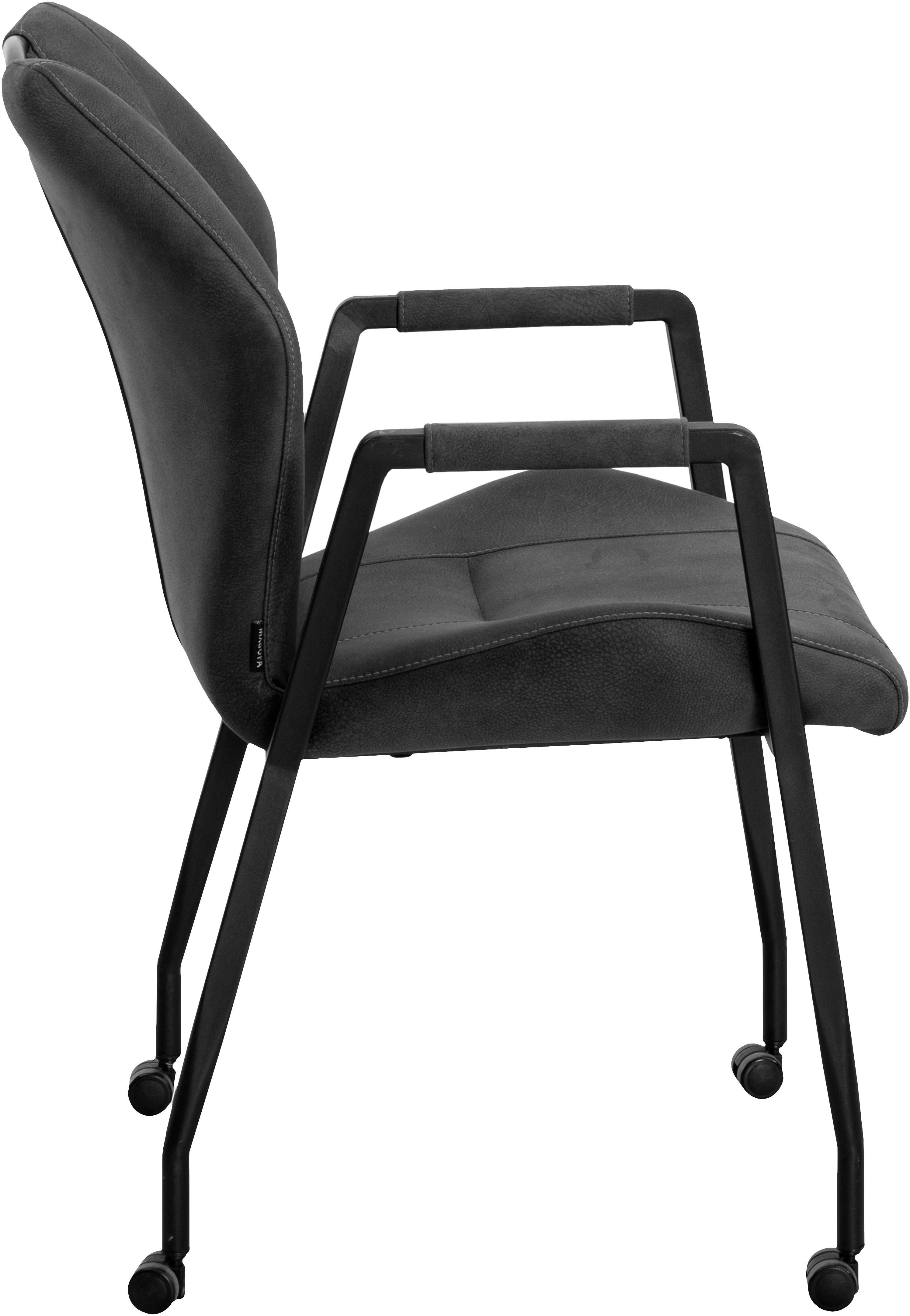 OMG Design Stoel met armleuningen Point Eetkamerstoel met wielen, bureaustoel (set)
