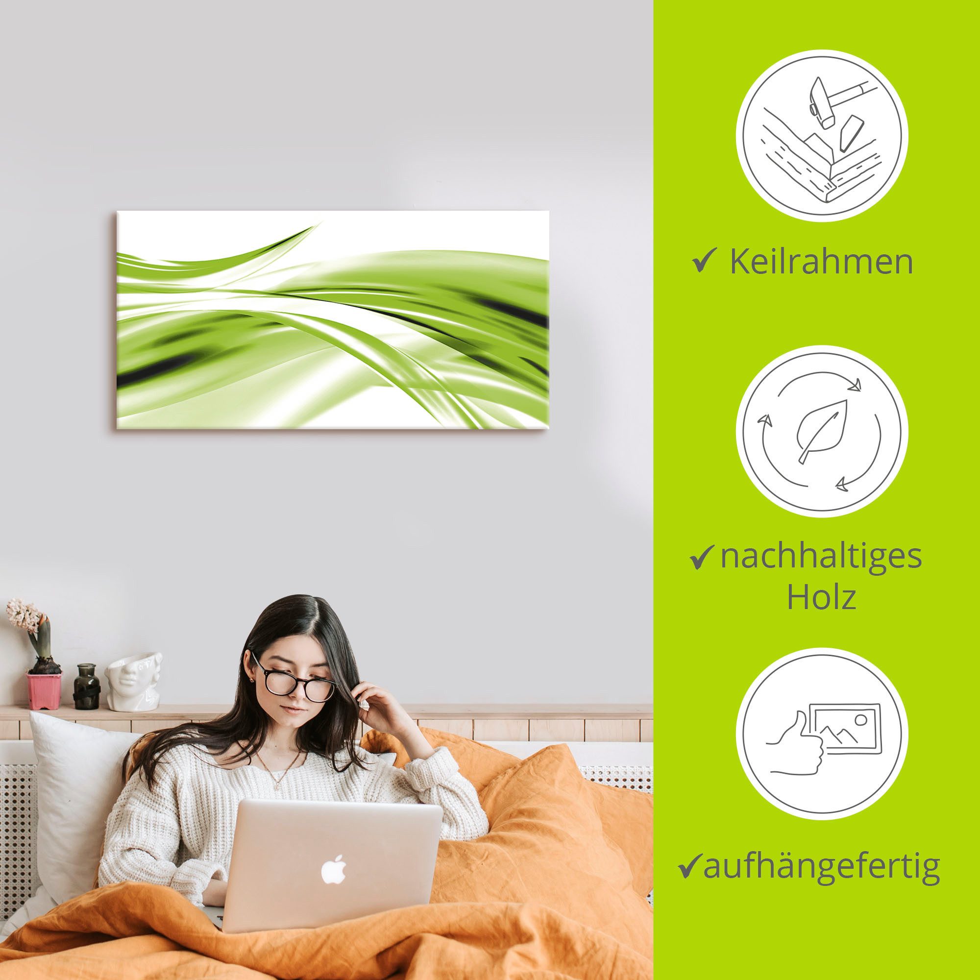 Artland Artprint Mooie golf - abstract als artprint van aluminium, artprint voor buiten, artprint op linnen, poster in verschillende maten. maten