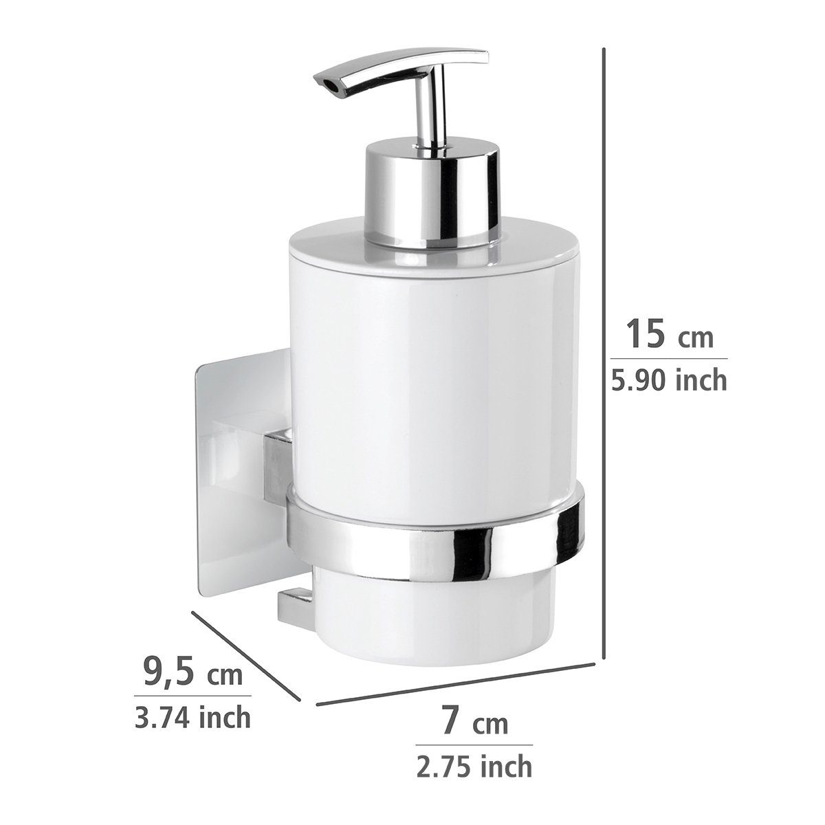 WENKO Zeepdispenser Quadro Bevestiging zonder boren