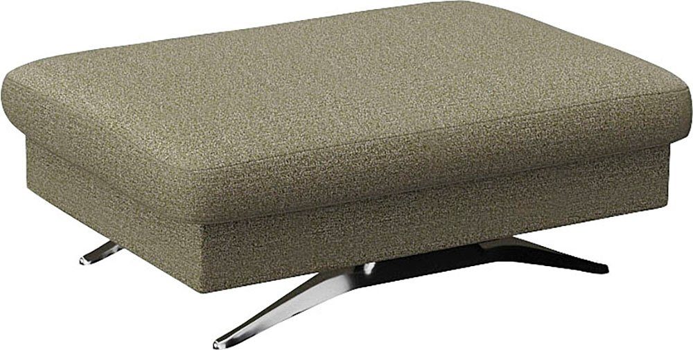 FLEXLUX Poef Glow zithocker, gestoffeerde Hocker met opbergruimte, voet van aluminium hockers maat Bouclé groen