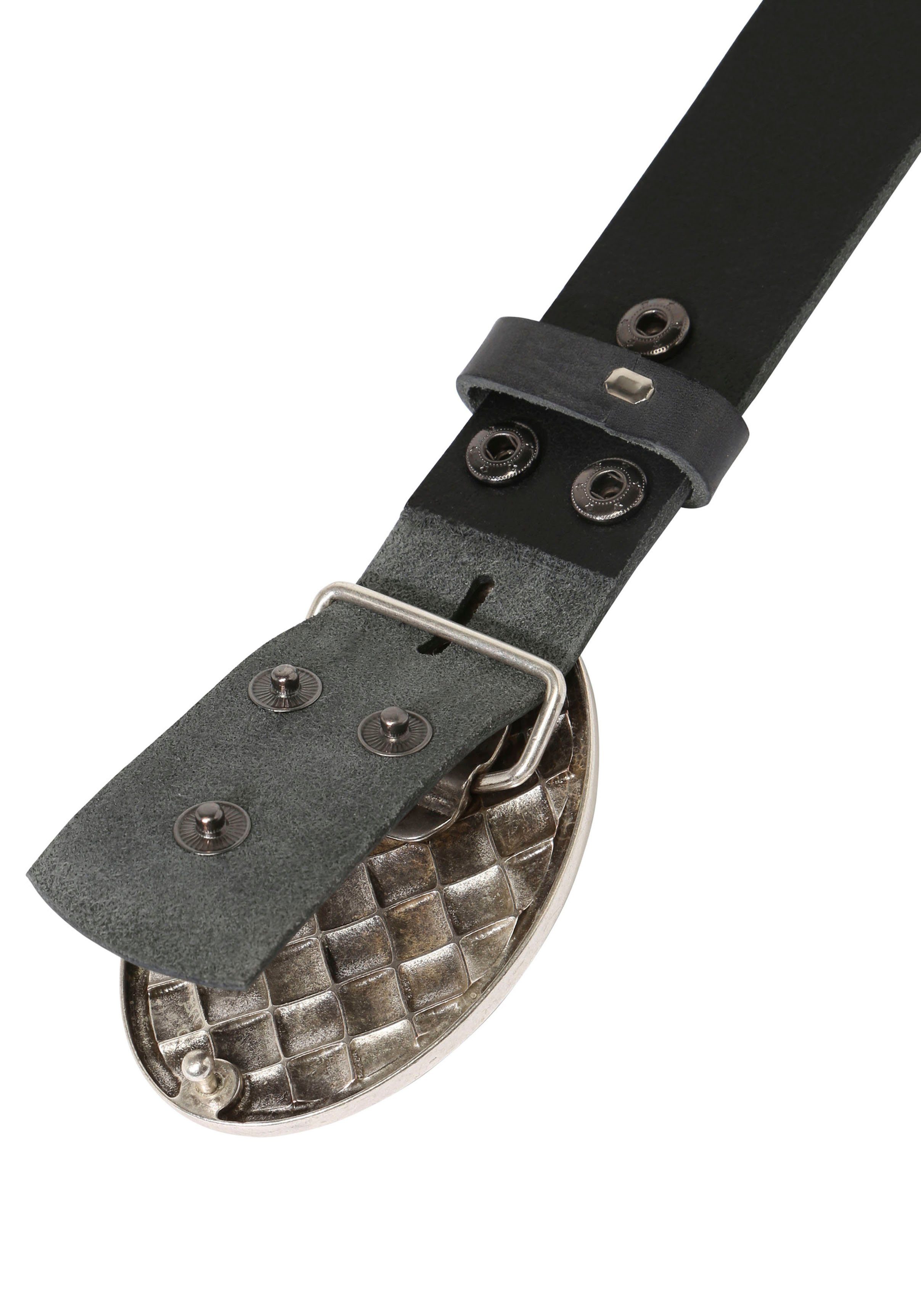 RETTUNGSRING by showroom 019° Leren riem met verwisselbare sluiting "ovaal gevlochten"