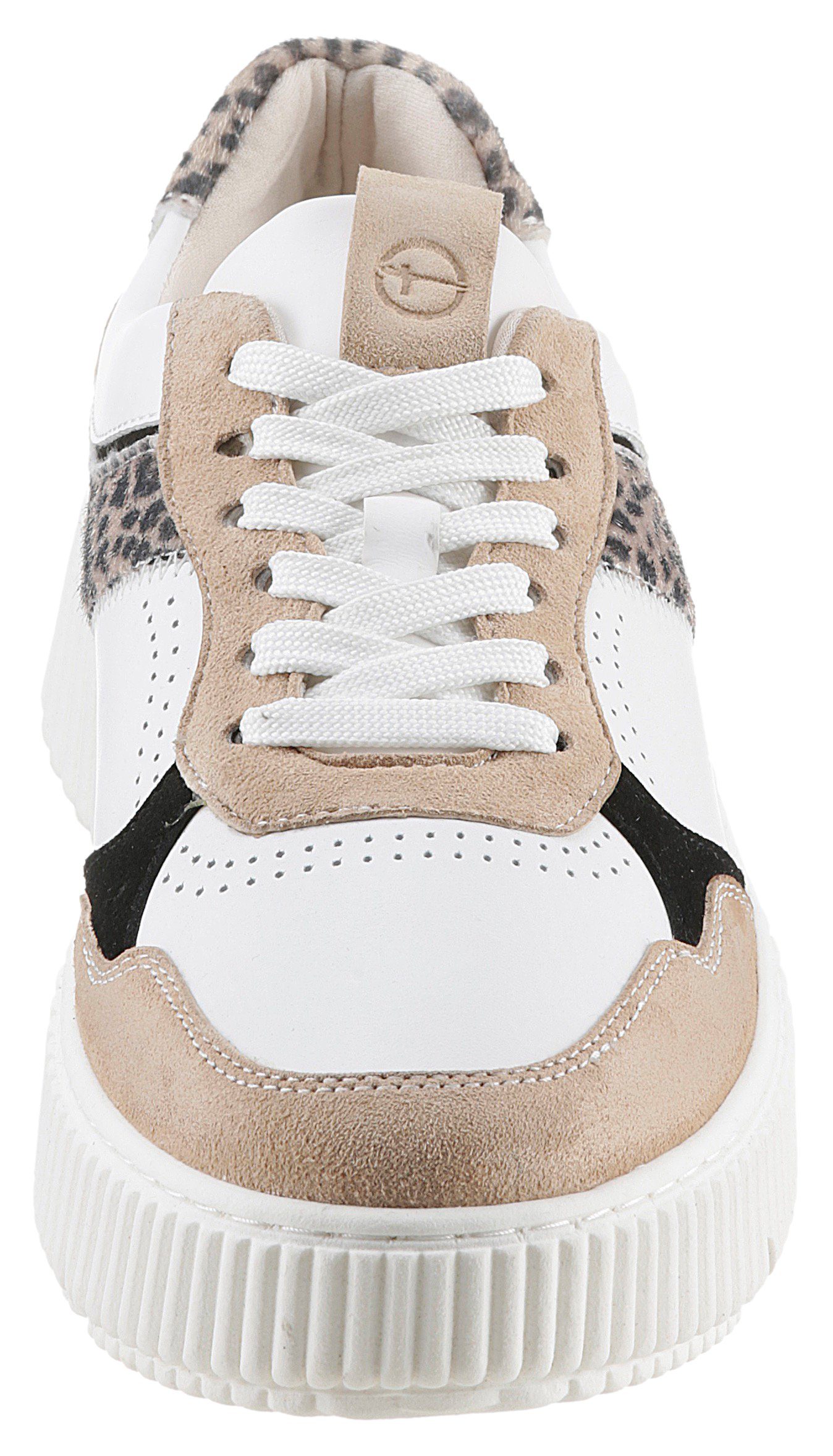 Tamaris Plateausneakers in materiaalmix, vrijetijdsschoen, lage schoen, veterschoen