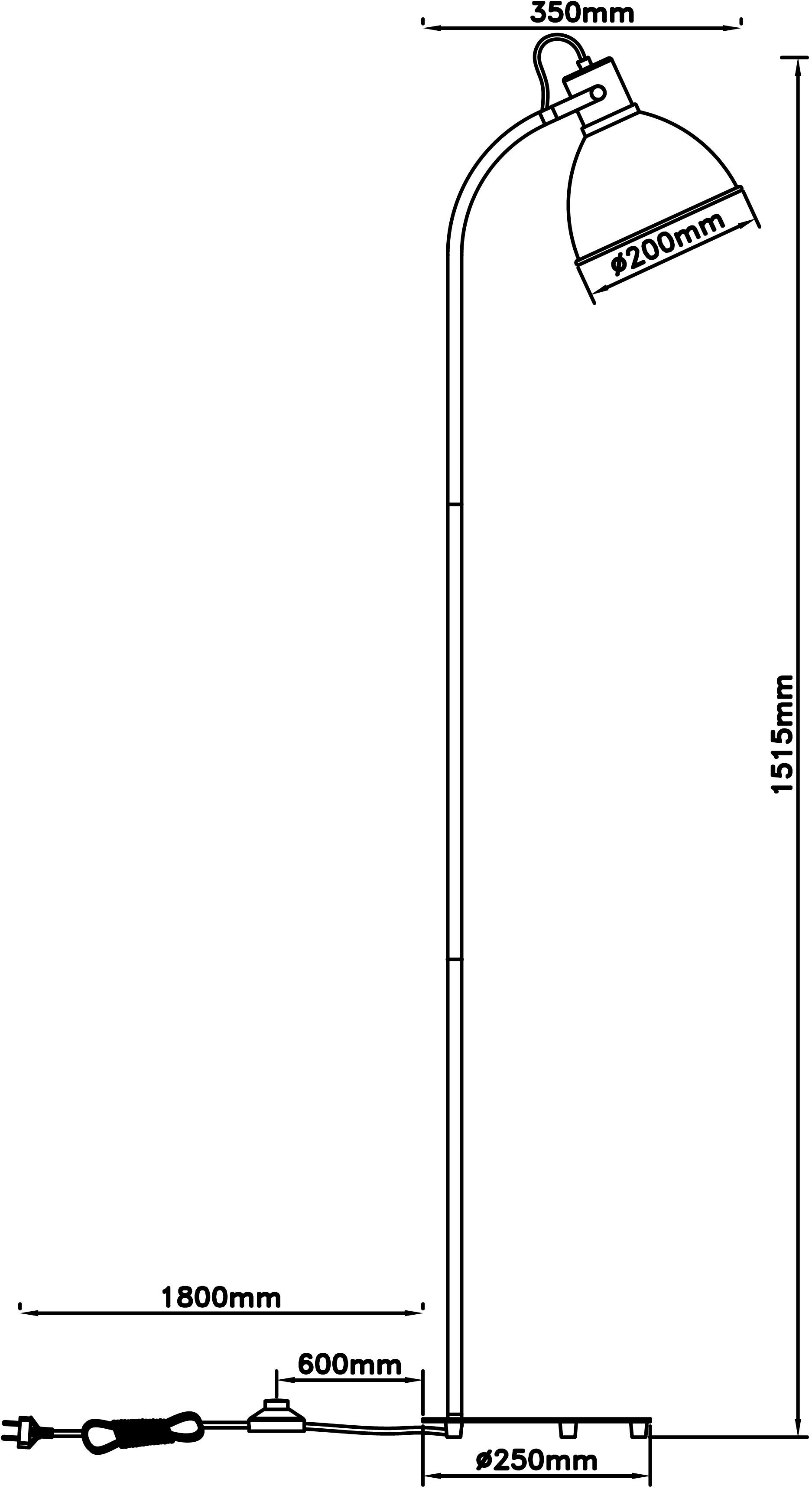 Brilliant Leuchten Staande lamp Erena Hoogte 150 cm, E27, metaal/hout