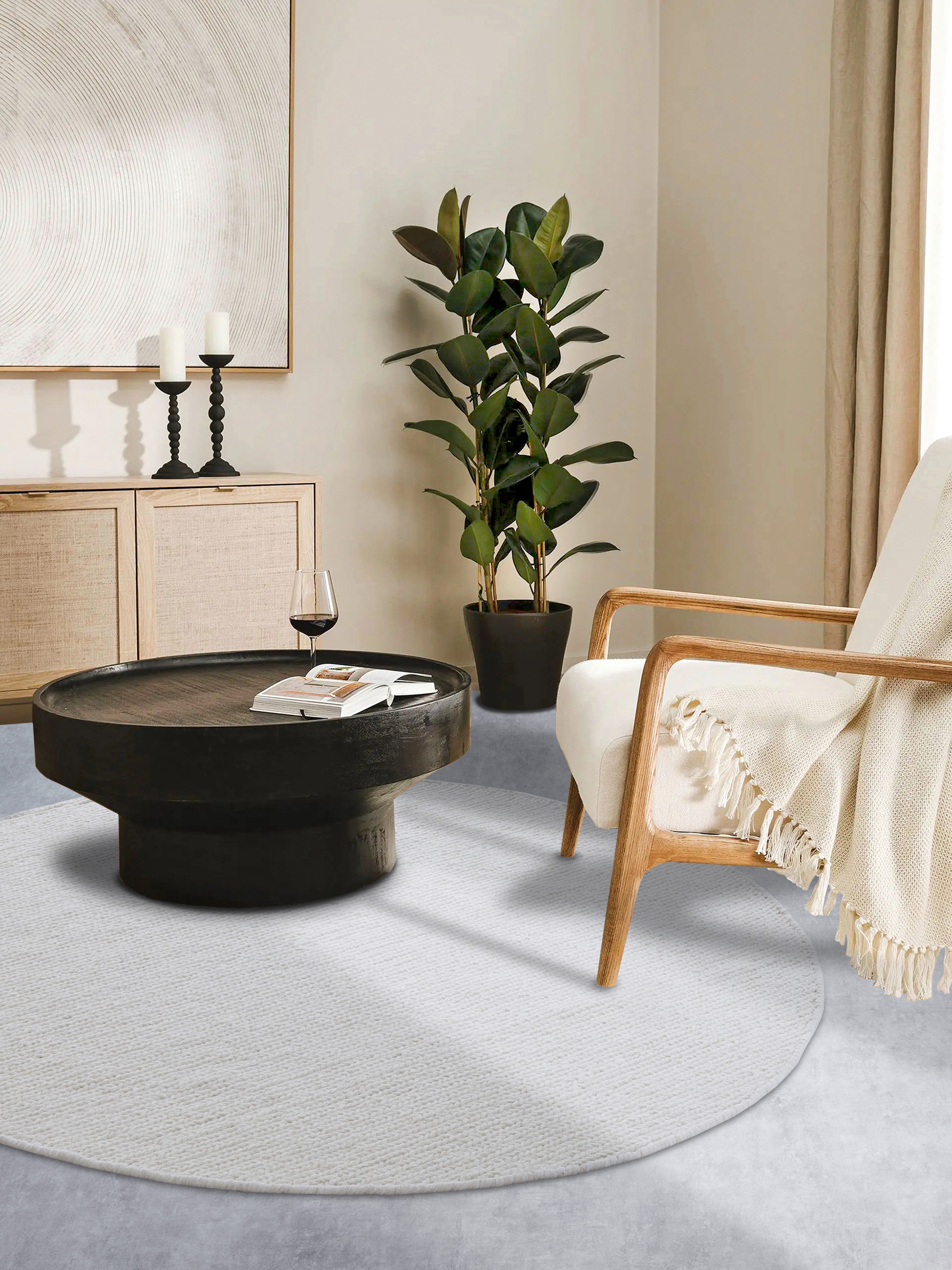 Villeroy & Boch Wollen kleed Francois in rond, ovaal, loper, handgeweven, wol, woonkamer, slaapkamer
