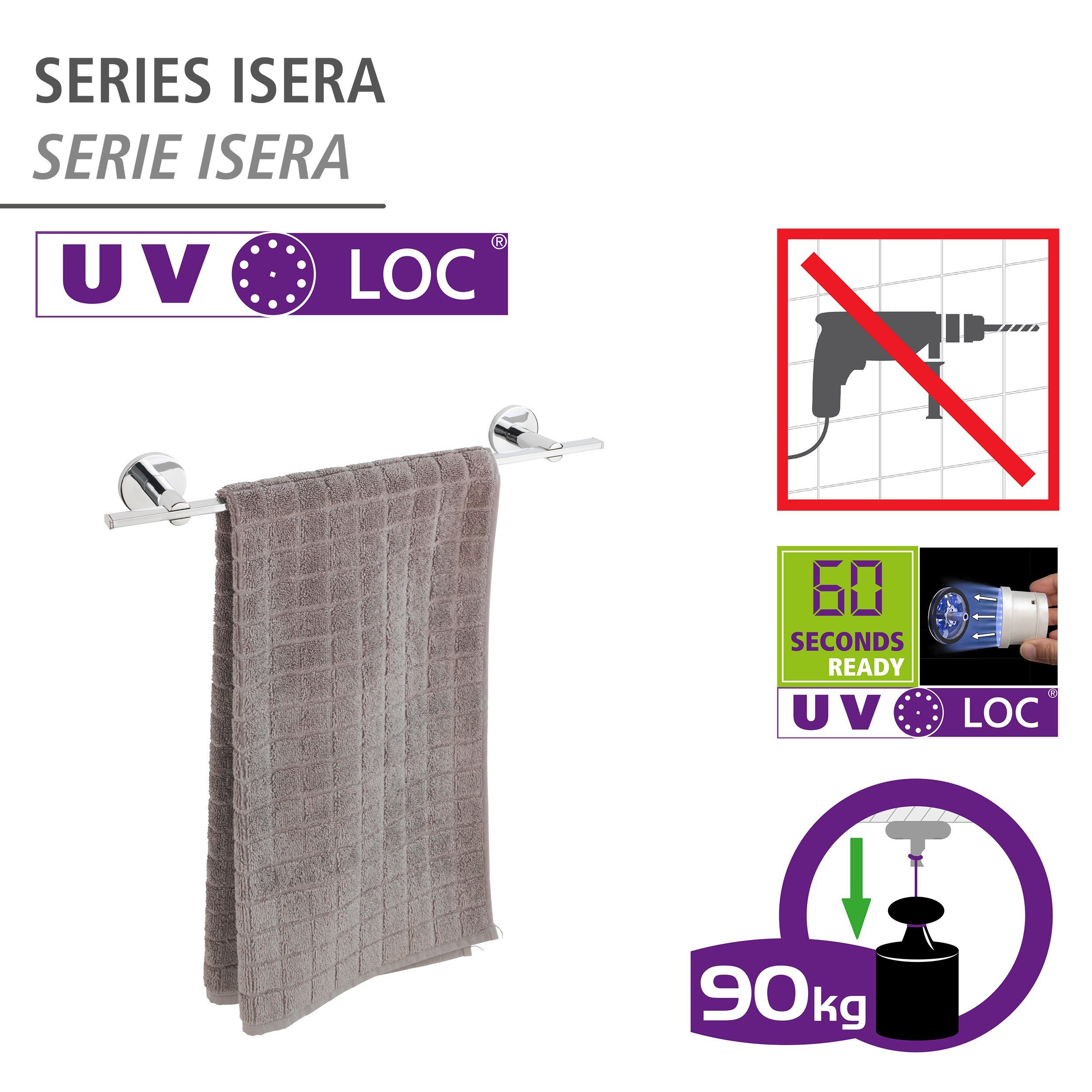 WENKO Handdoekstang UV-Loc® Isera bevestigen zonder boren