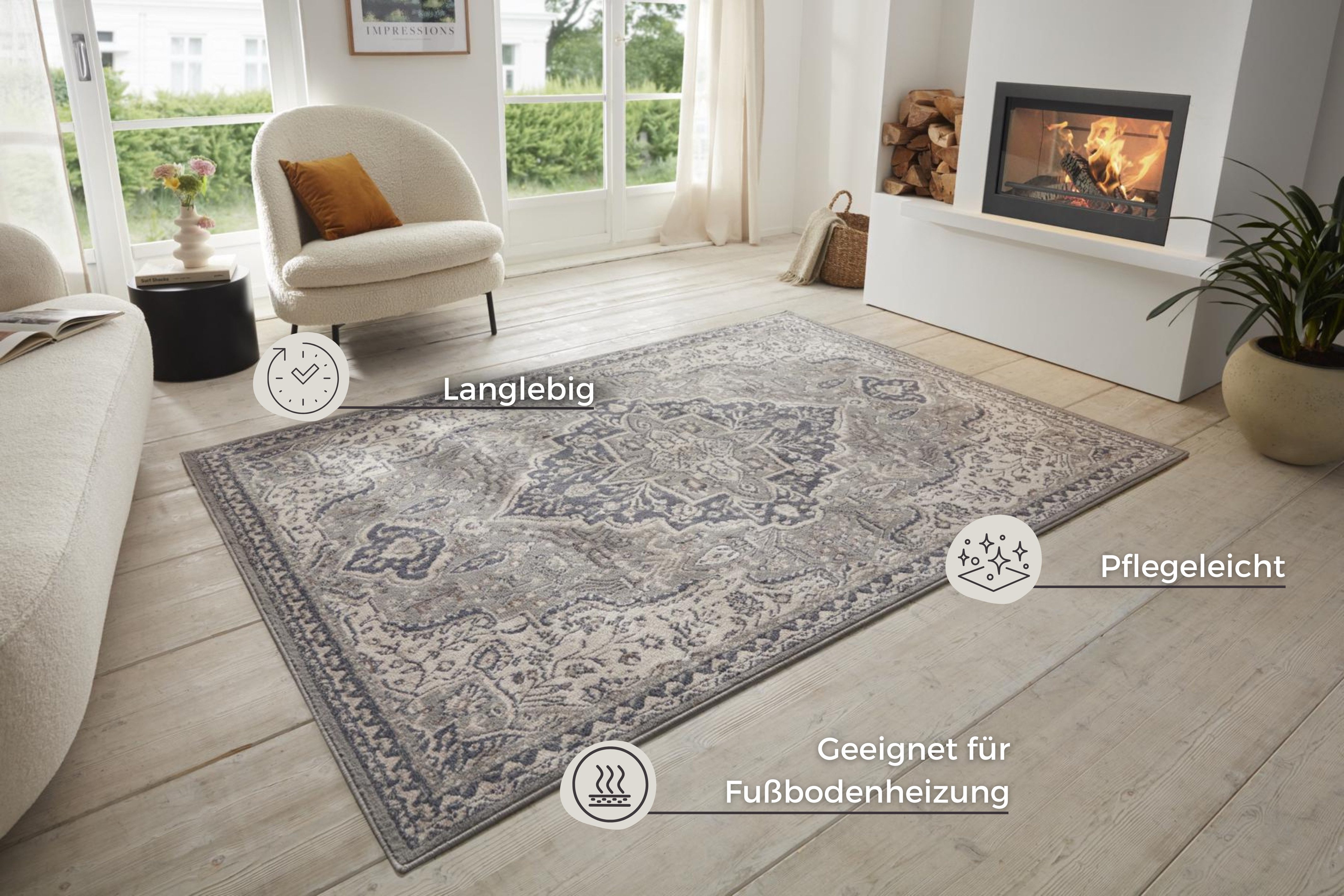 HANSE Home Vloerkleed Orken Korte pool, loper, oriënt, vintage, woonkamer, slaapkamer, eetkamer