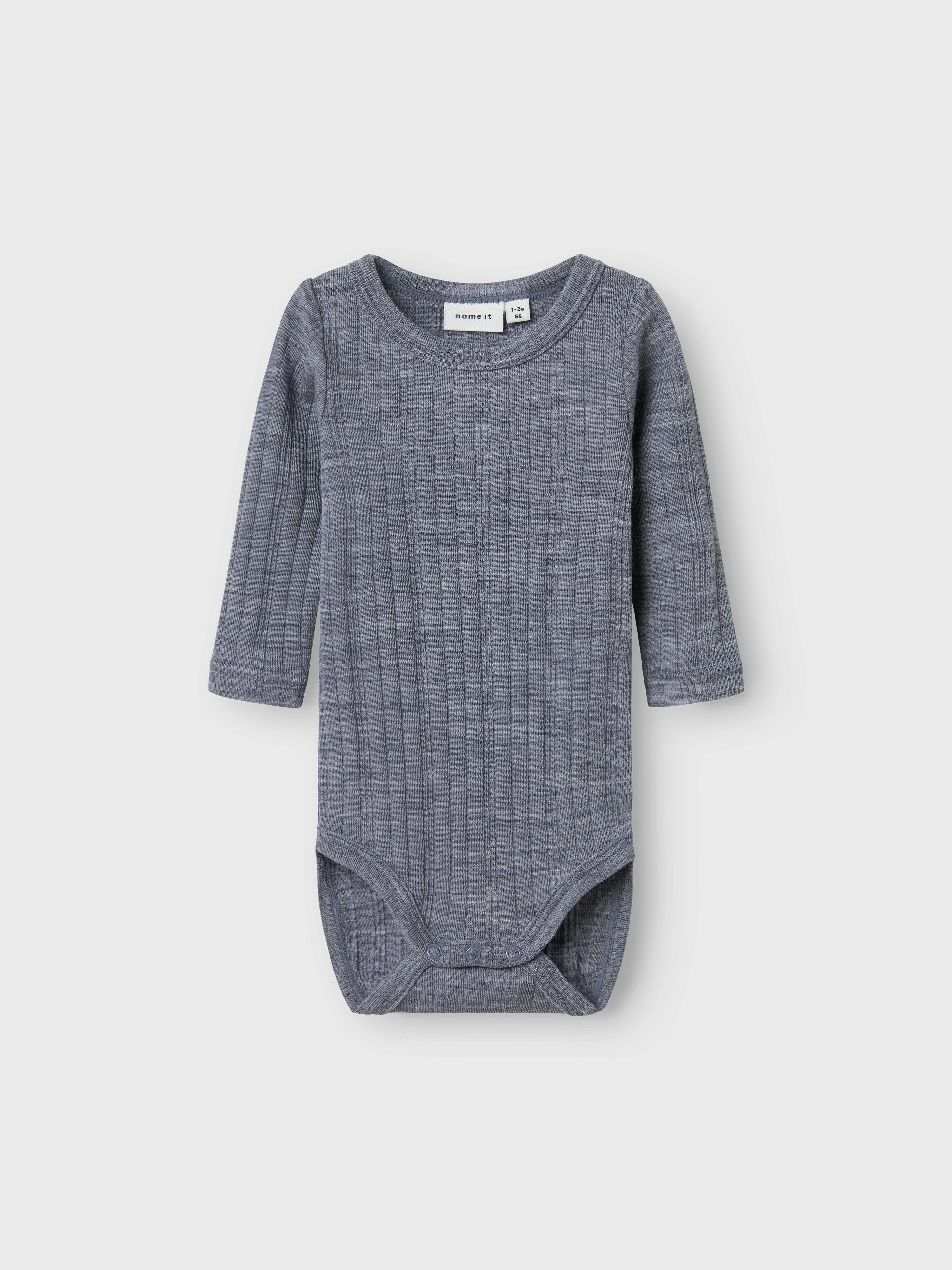 Name It Body met lange mouwen NBMWANG WOOL NEEDLE LS BODY SOLID NOOS