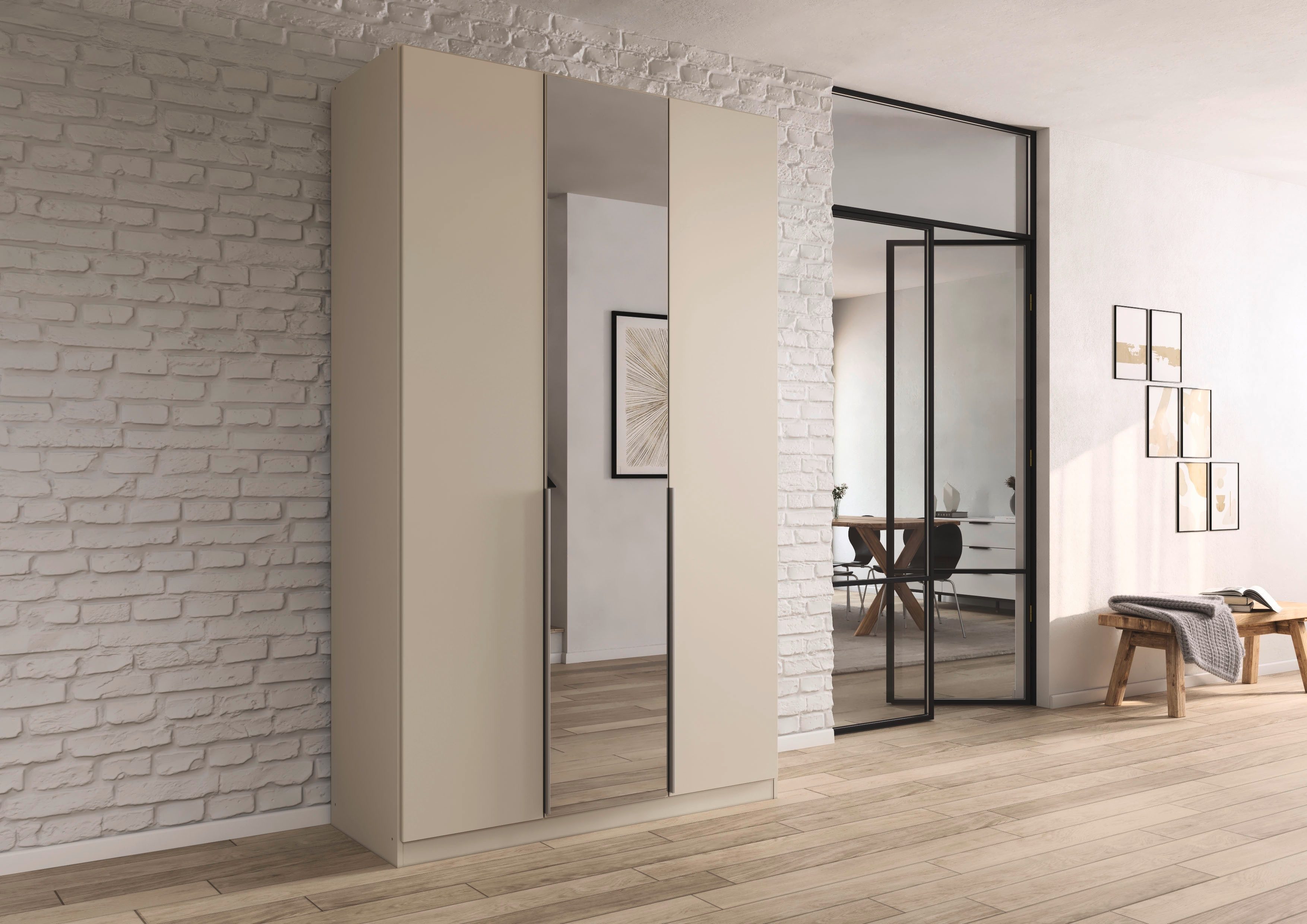 rauch Draaideurkast Kledingkast kast garderobe AGORDO met decor- of hoogglansfront doordachte binnenuitrusting, in 6 breedtes en 2 hoogtes made in germany