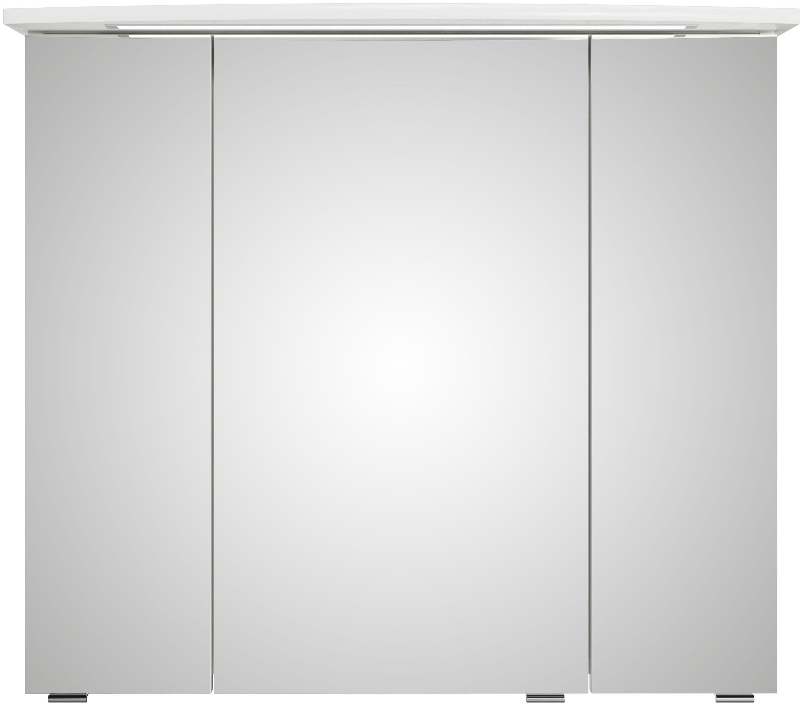 Saphir Badkamerspiegelkast Serie 4010 badkamer spiegelkast incl. LED-verlichting in krans Badkast 82 cm breed, 3 deuren, 6 glazen legplanken, incl.